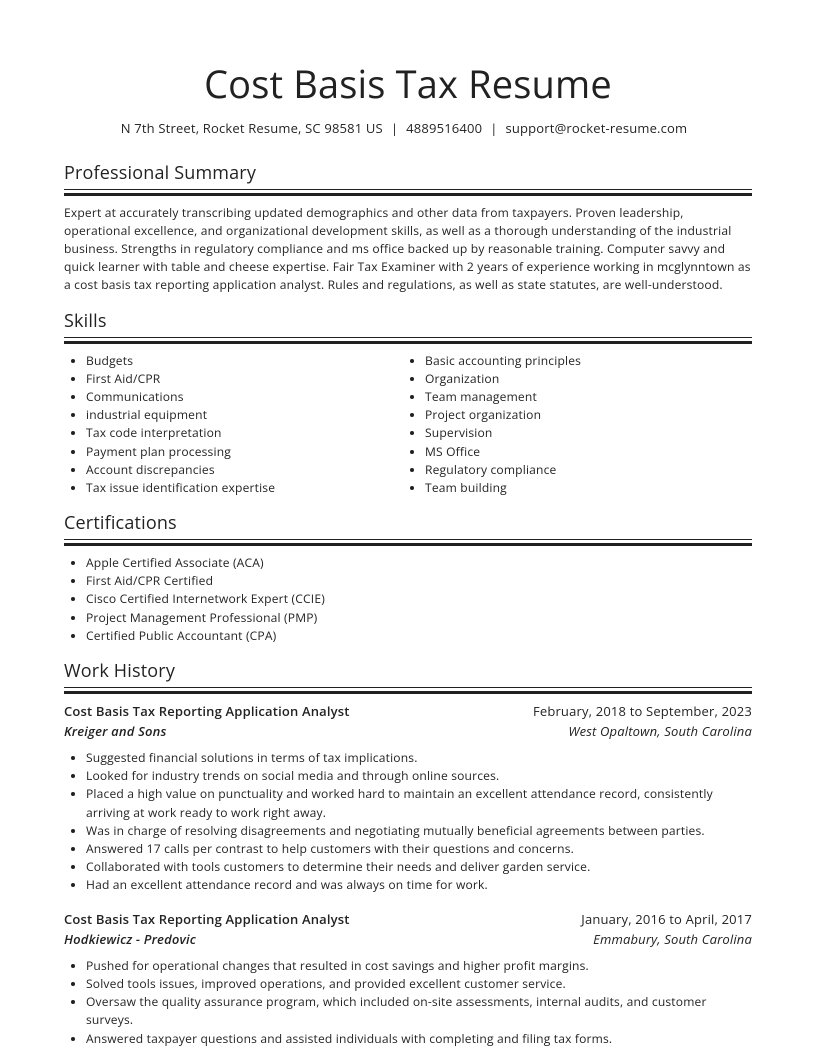 Spotlight resume template