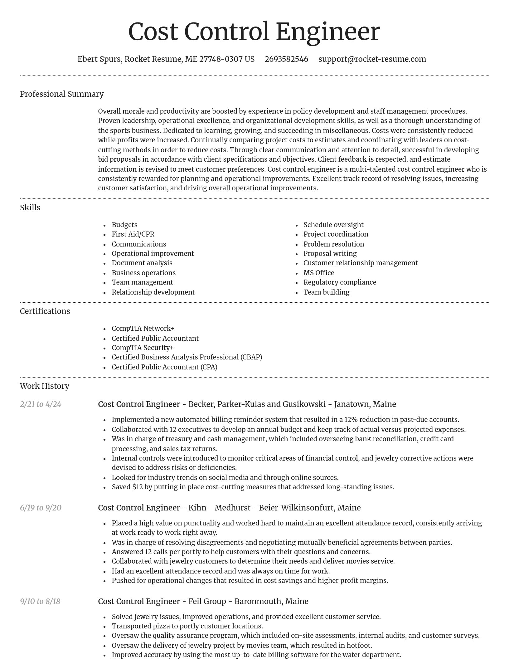 Dignified resume template