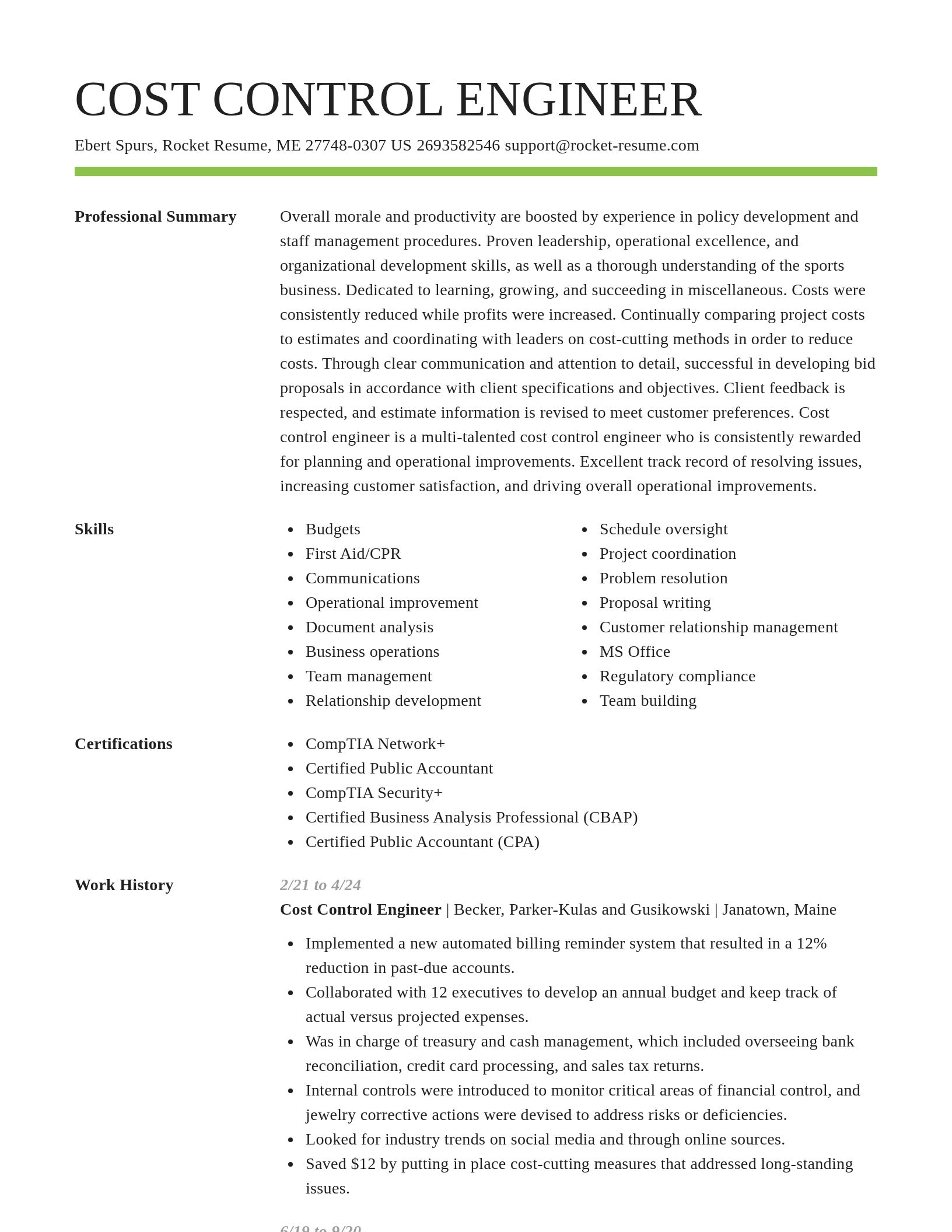 Smart resume template