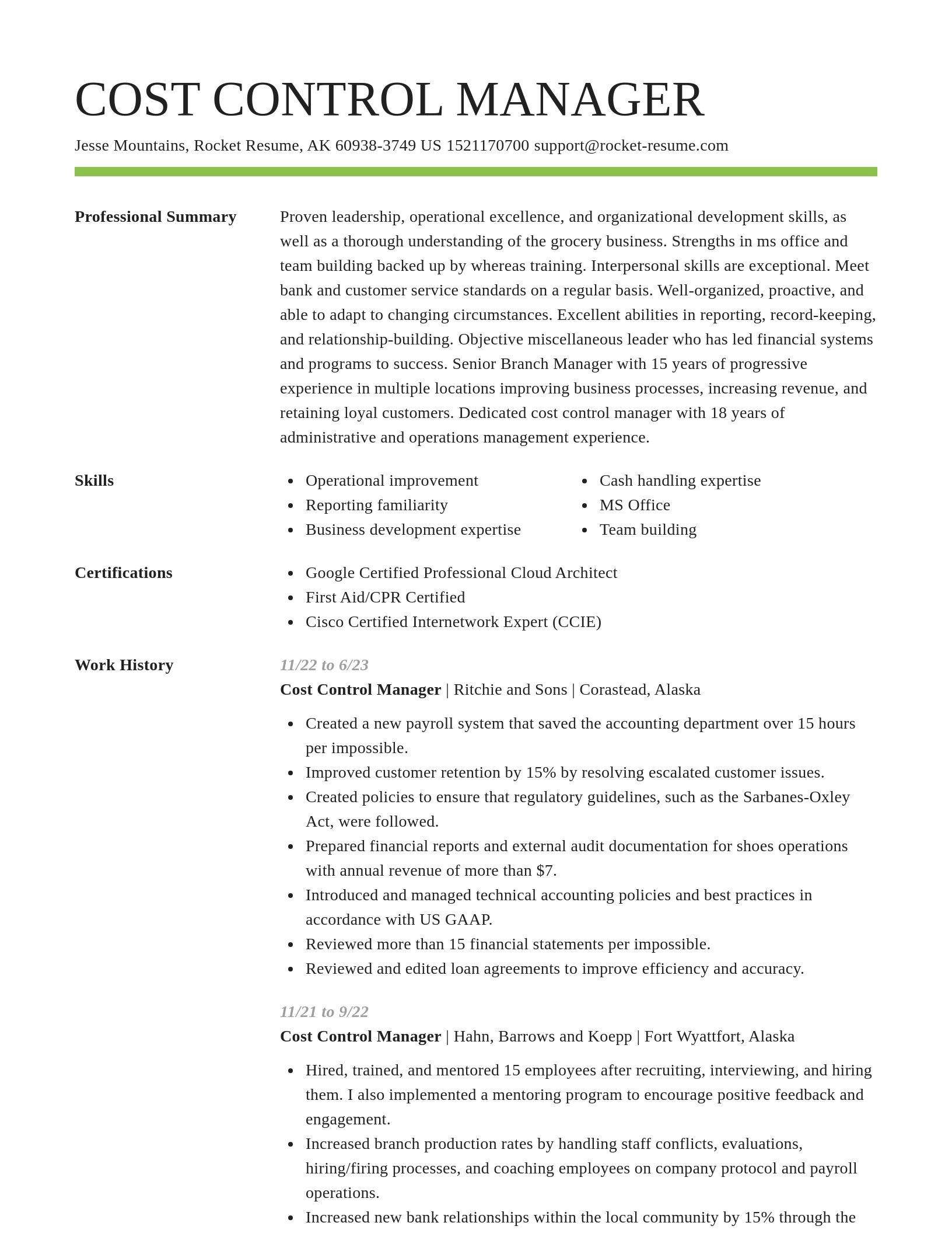 Smart resume template