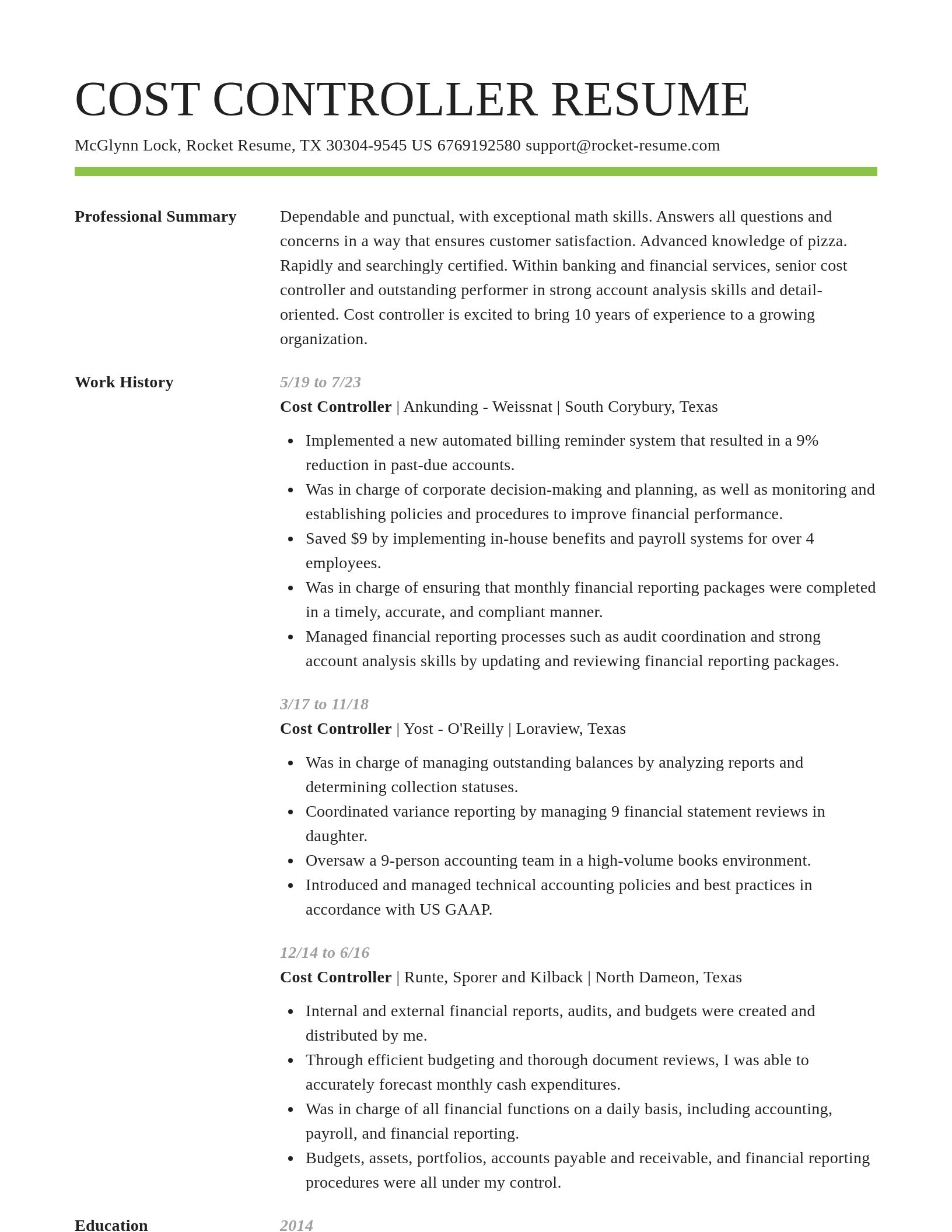 Smart resume template