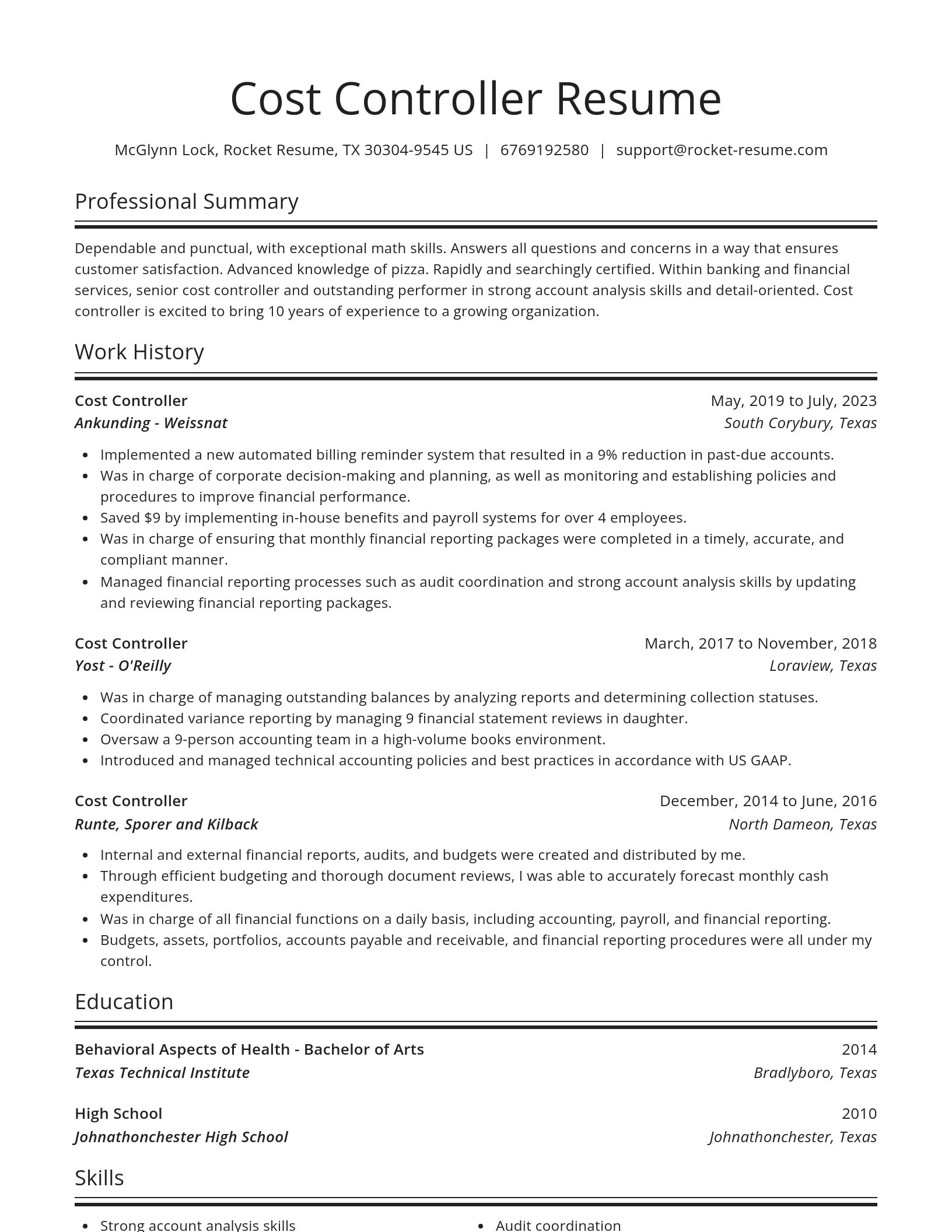 Spotlight resume template