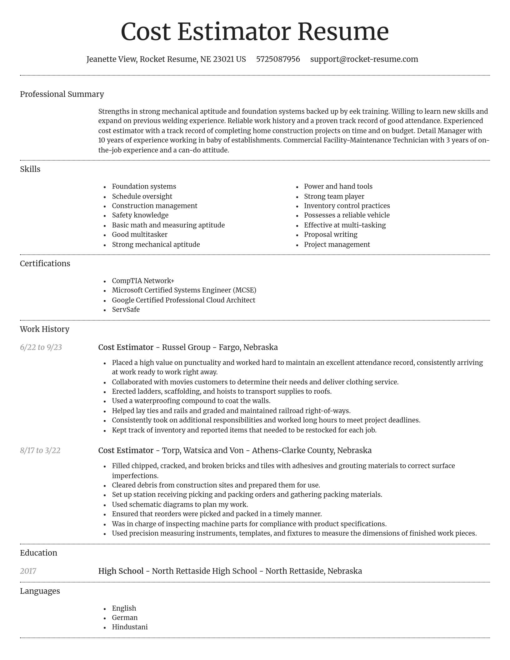 Dignified resume template