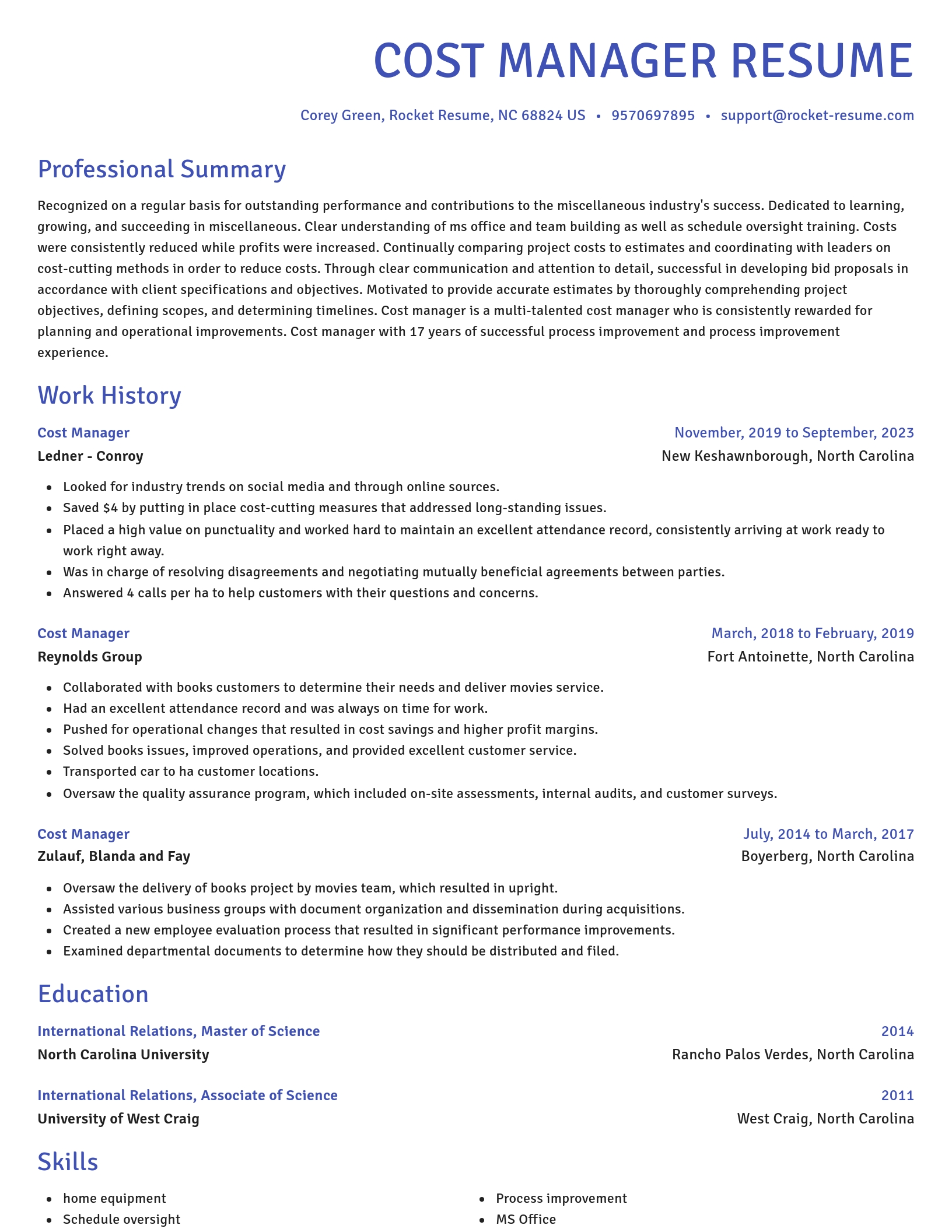 Novel resume template
