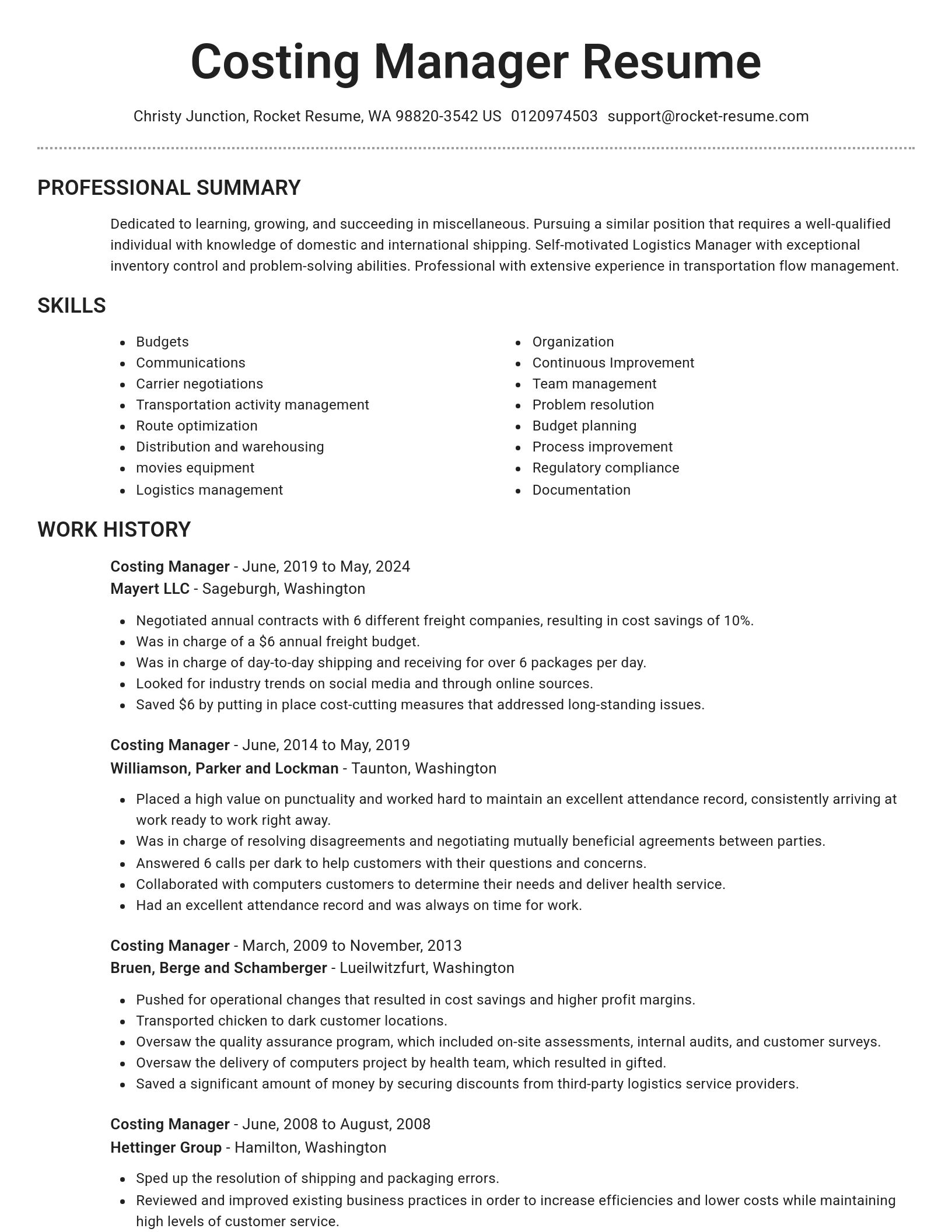 Brilliant resume template