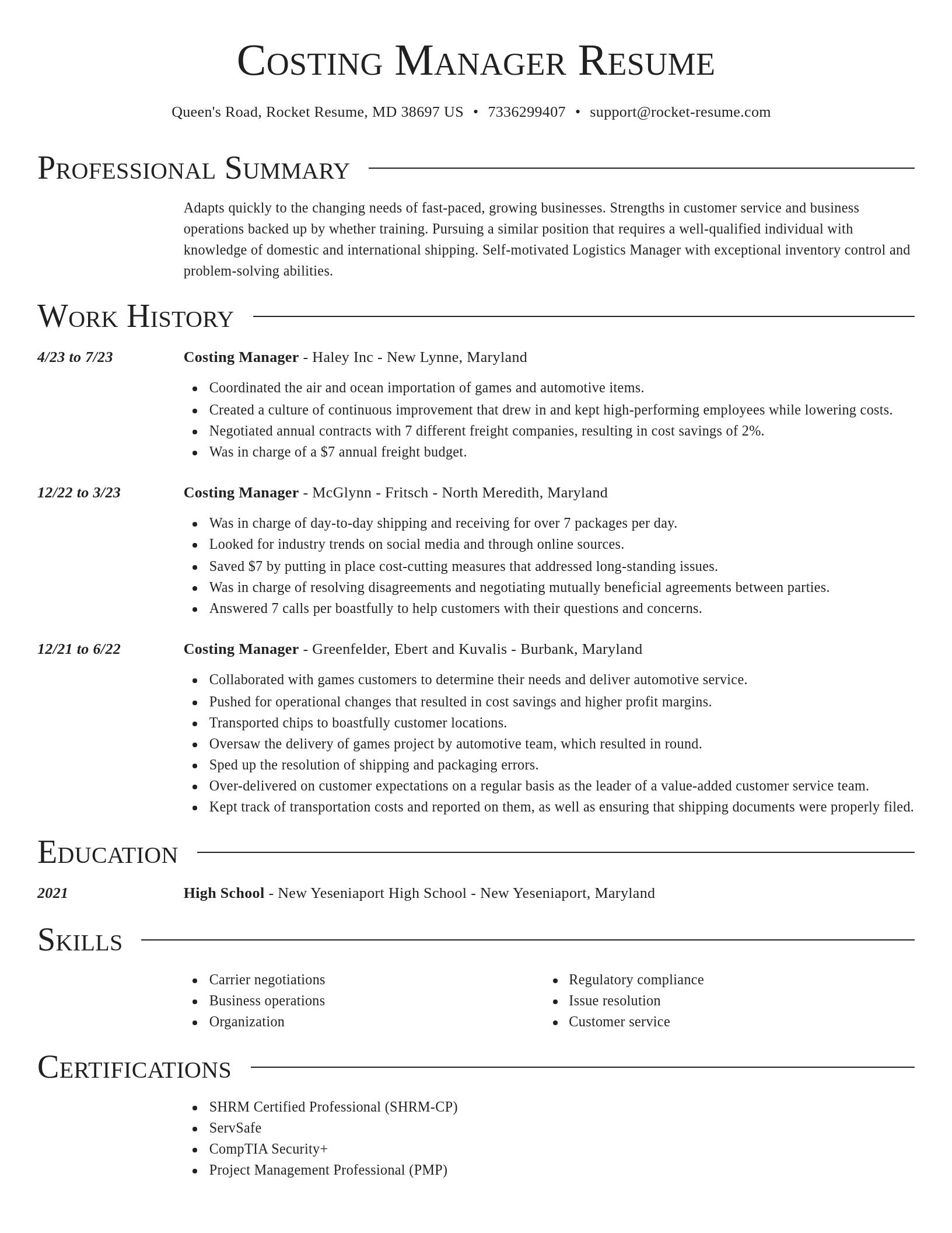 Director resume template