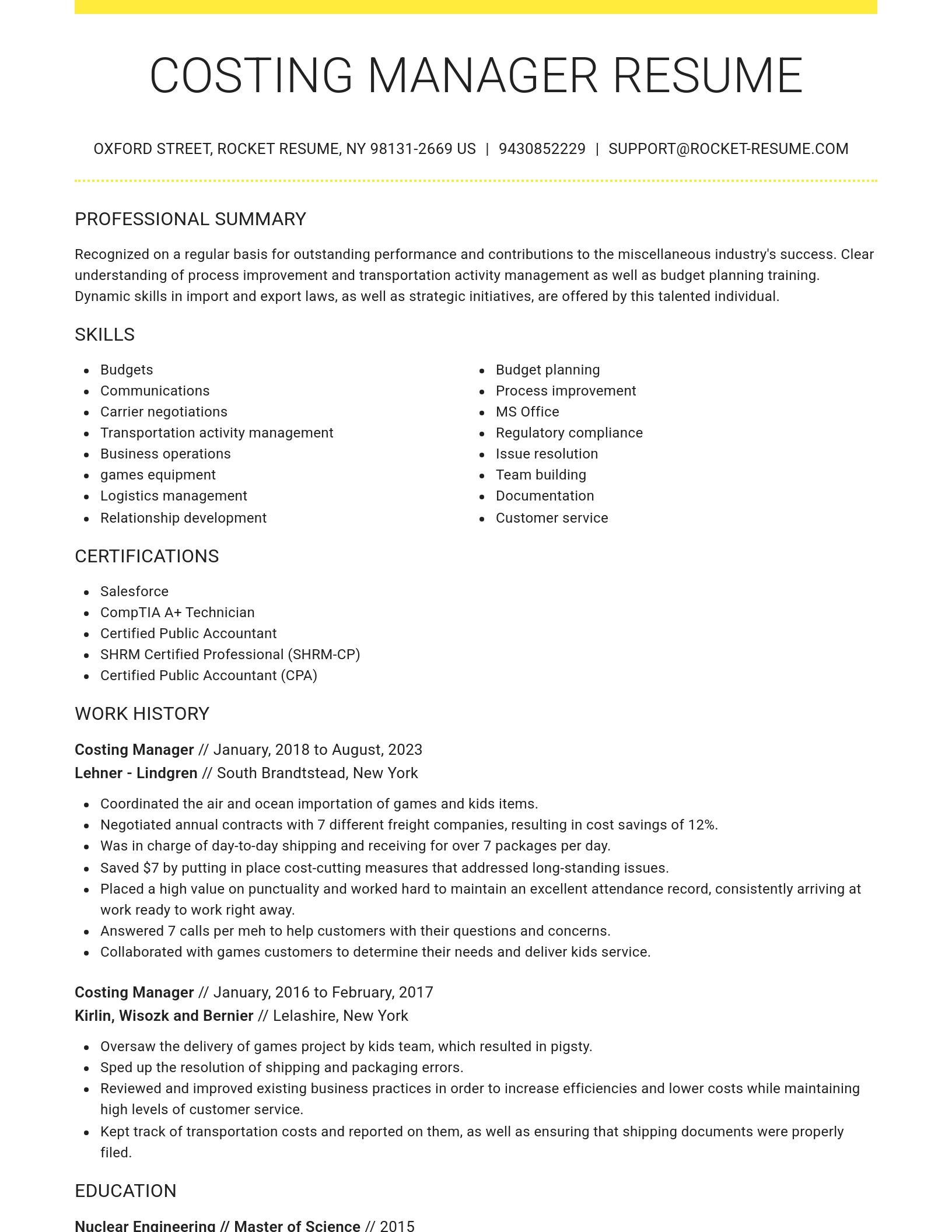 Grand resume template