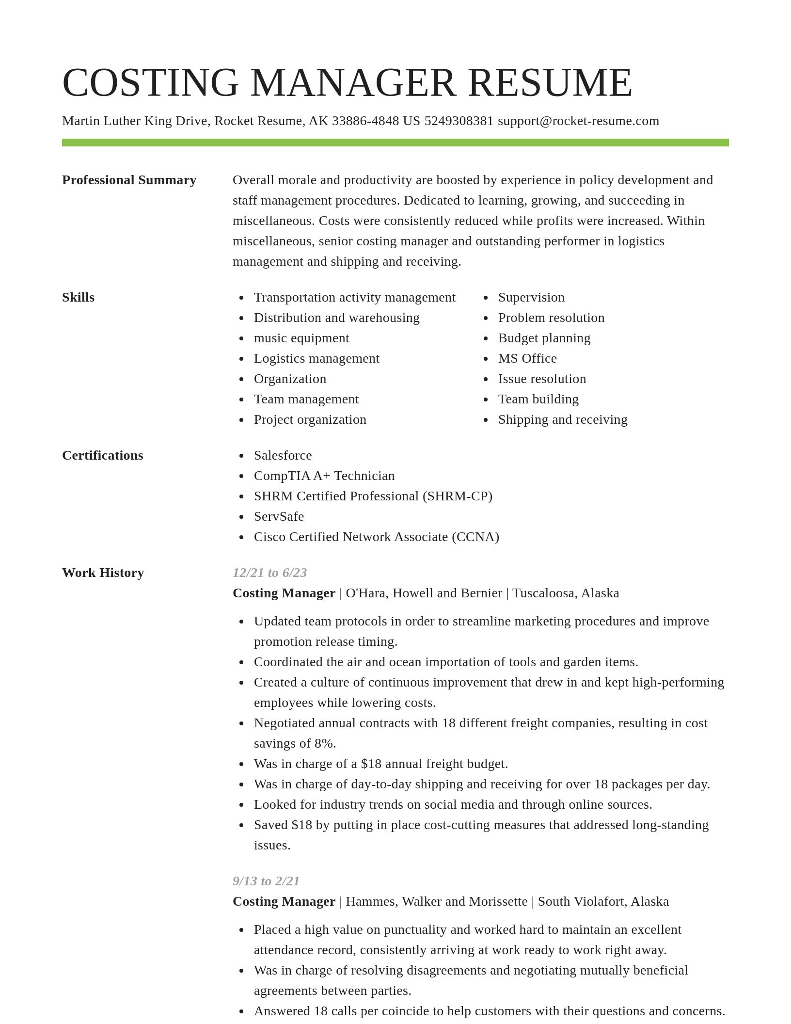 Smart resume template