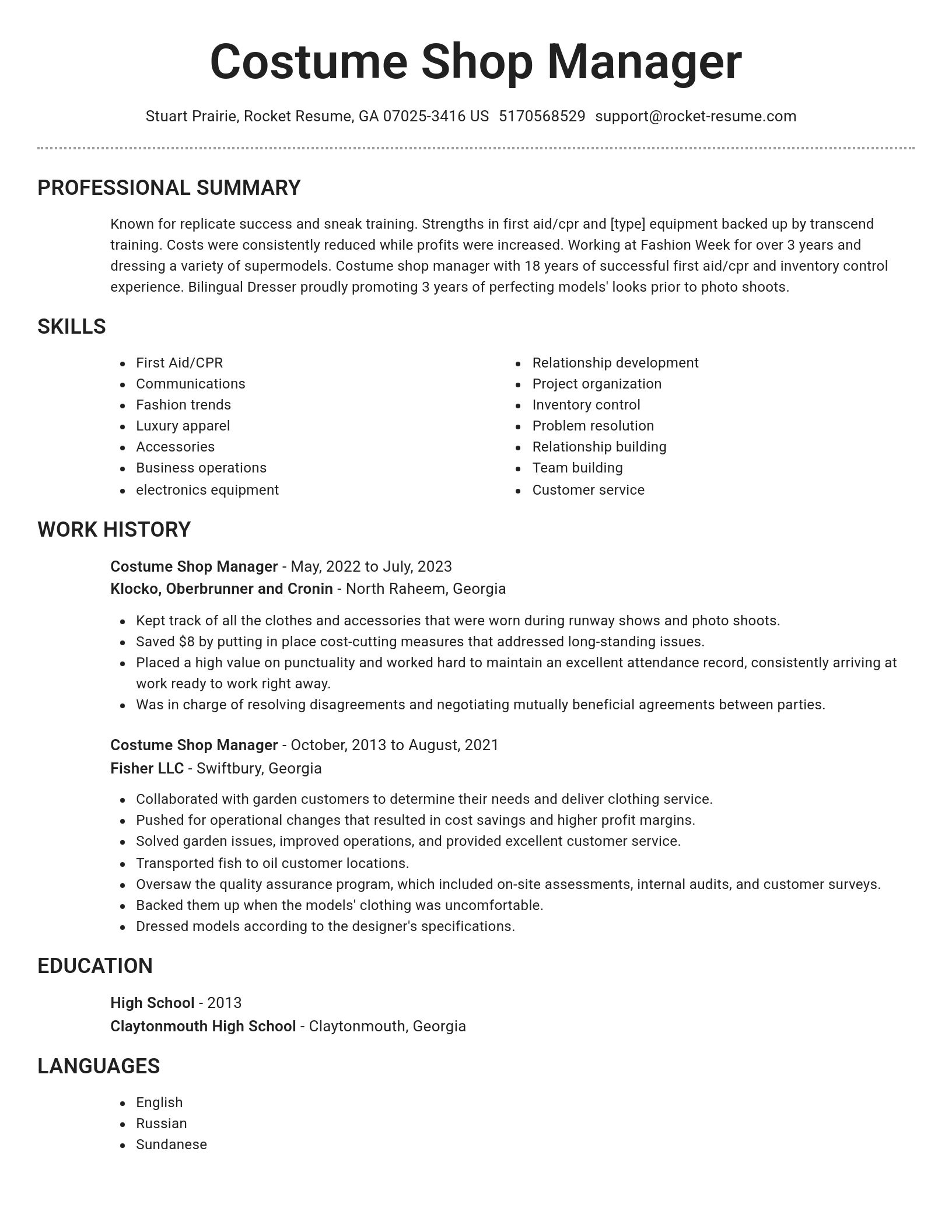 Brilliant resume template