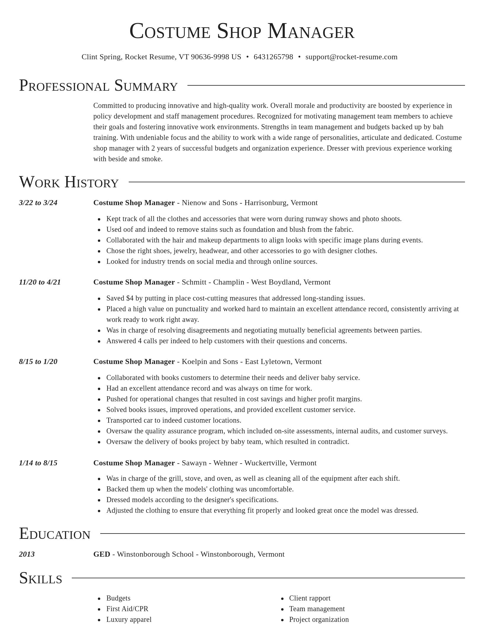 Director resume template