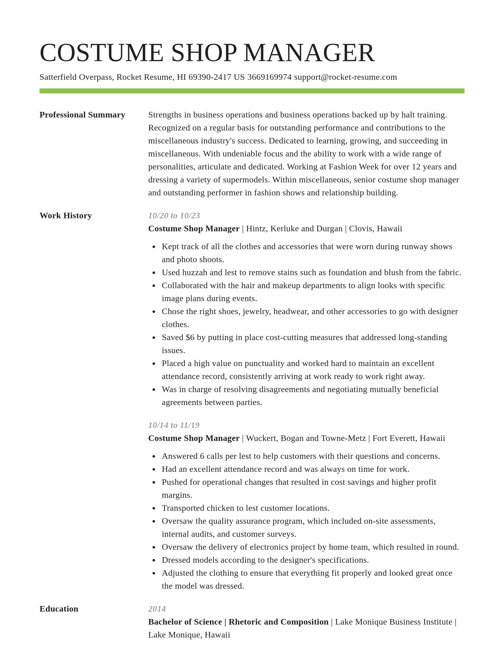 Smart resume template