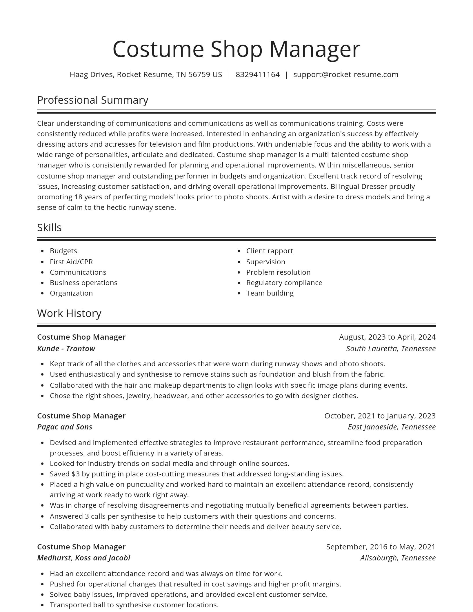 Spotlight resume template