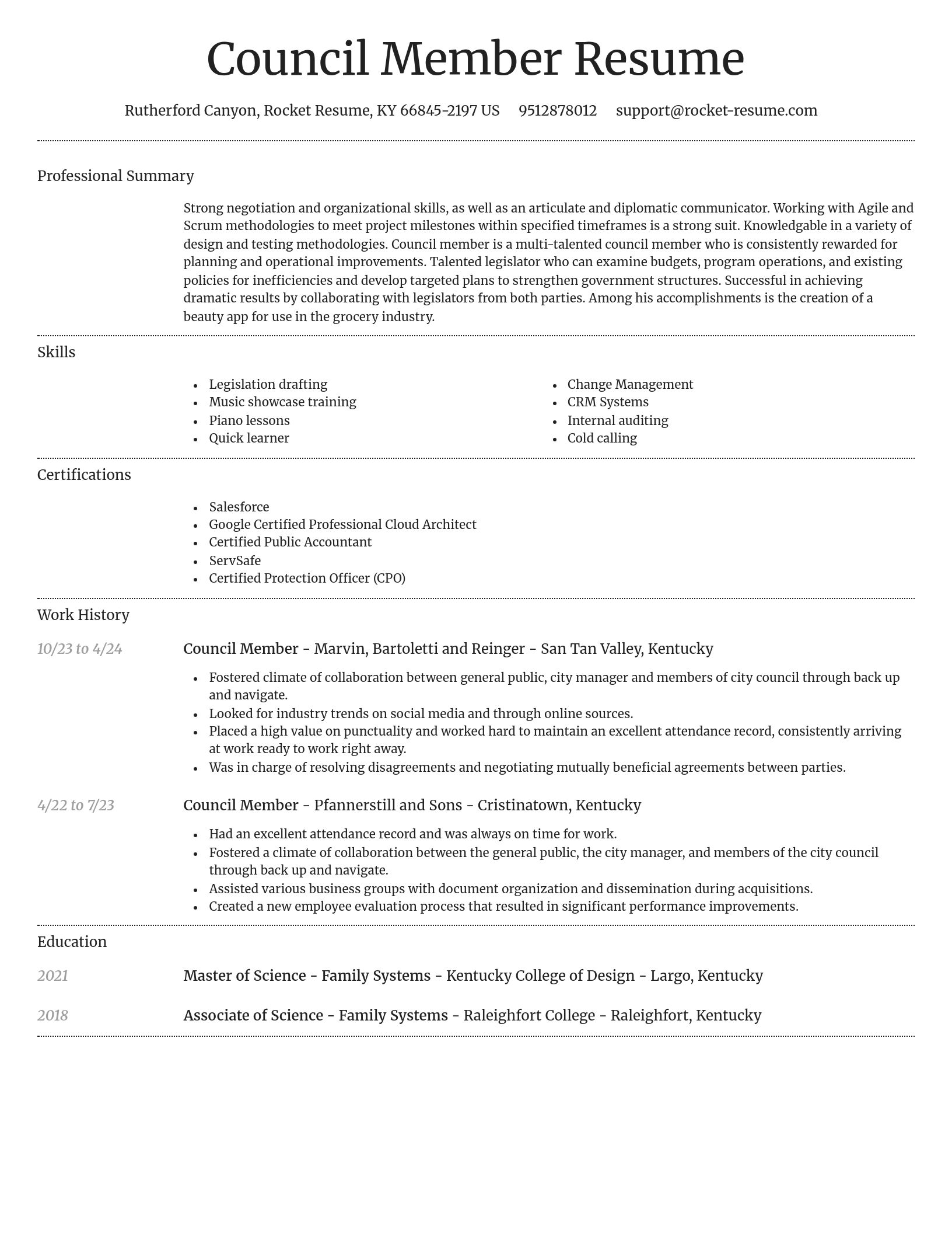 Dignified resume template