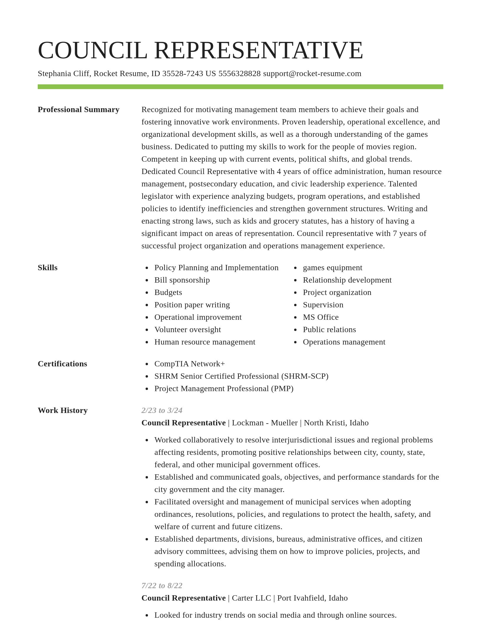 Smart resume template