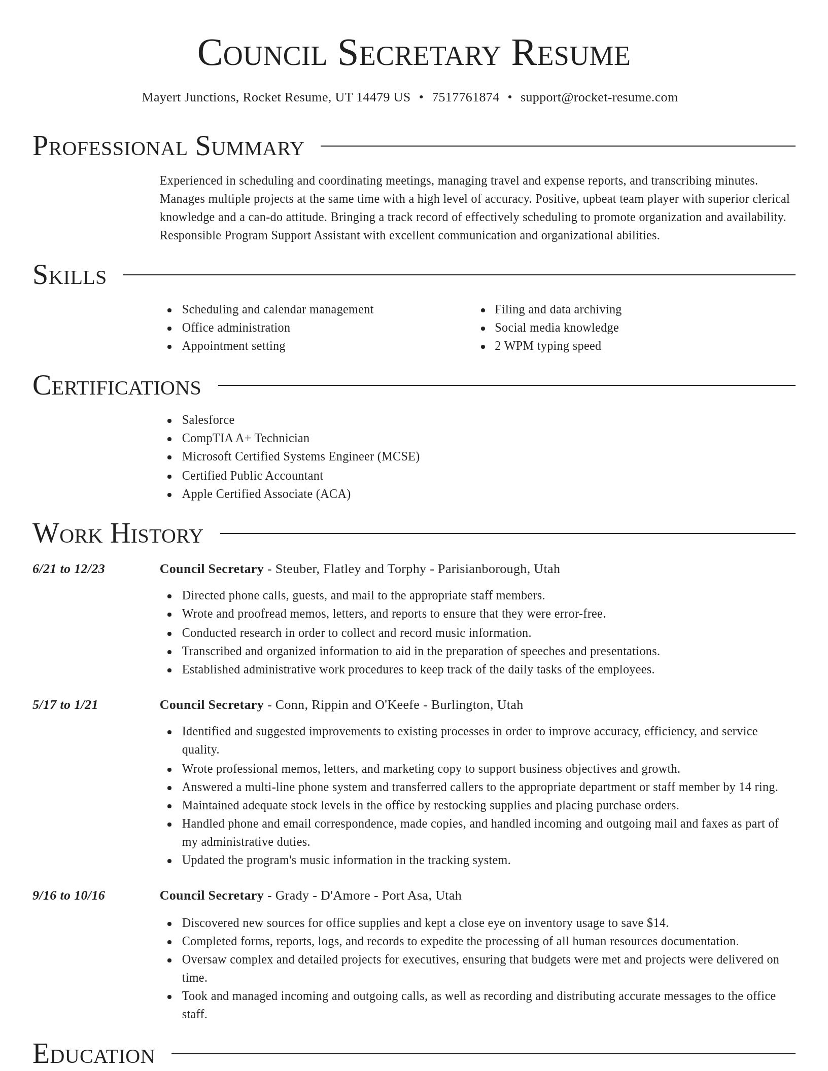 Director resume template