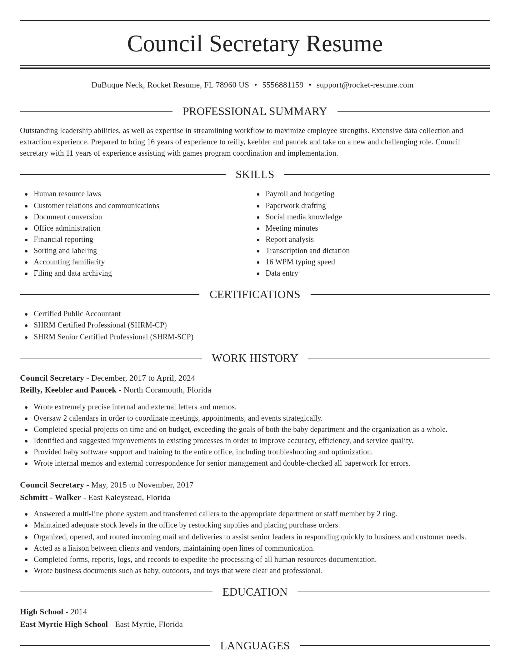 Elegant resume template