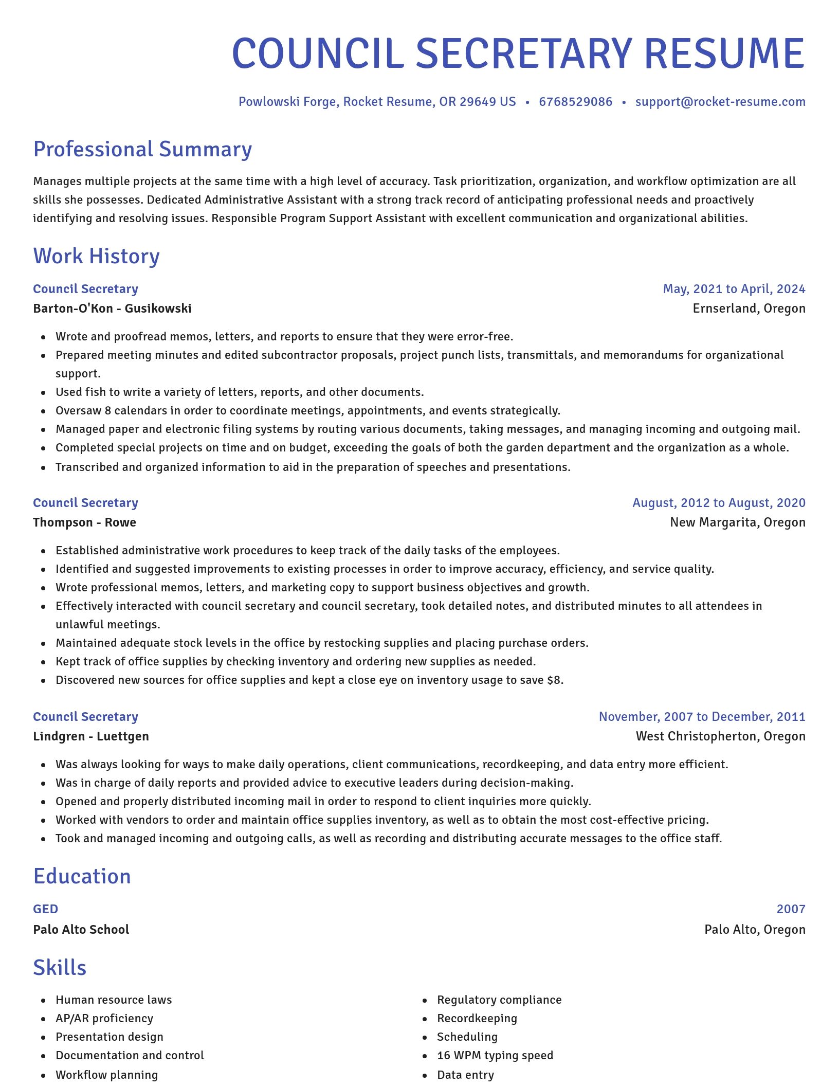 Novel resume template
