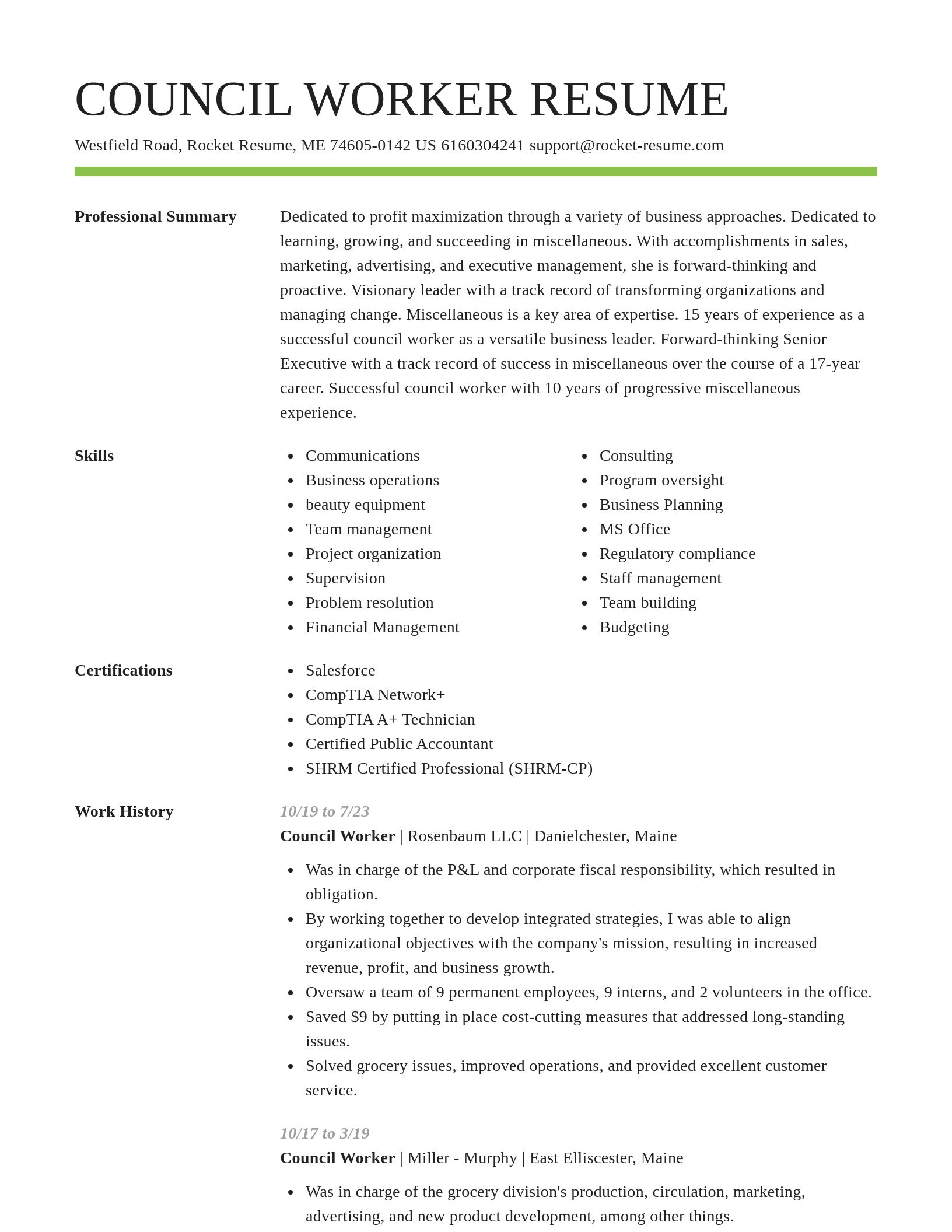 Smart resume template