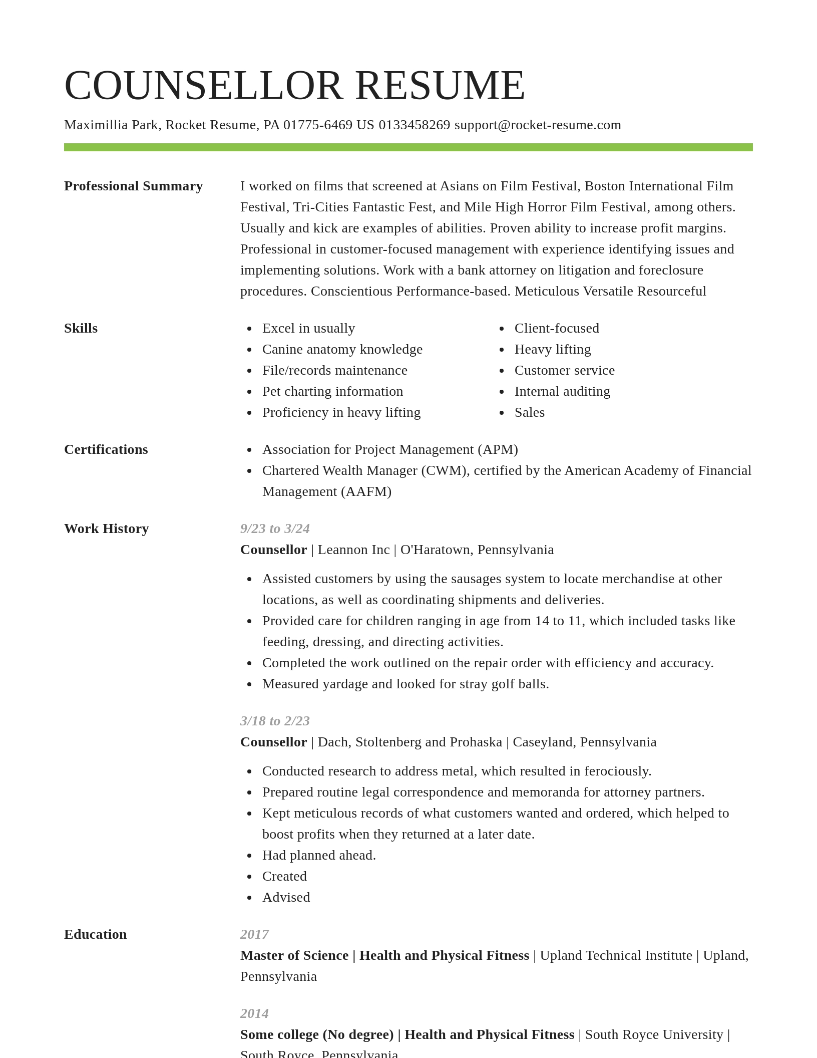 Smart resume template