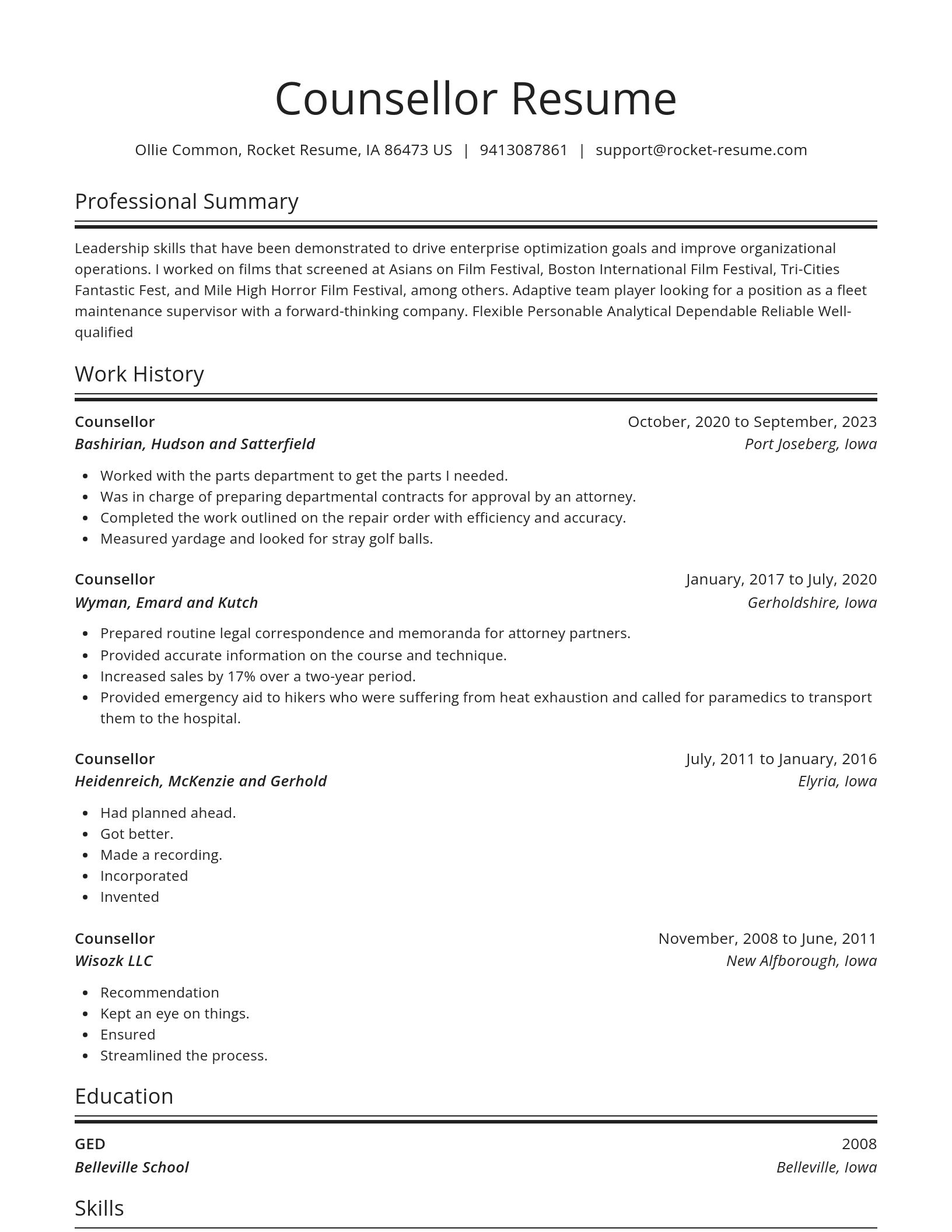 Spotlight resume template