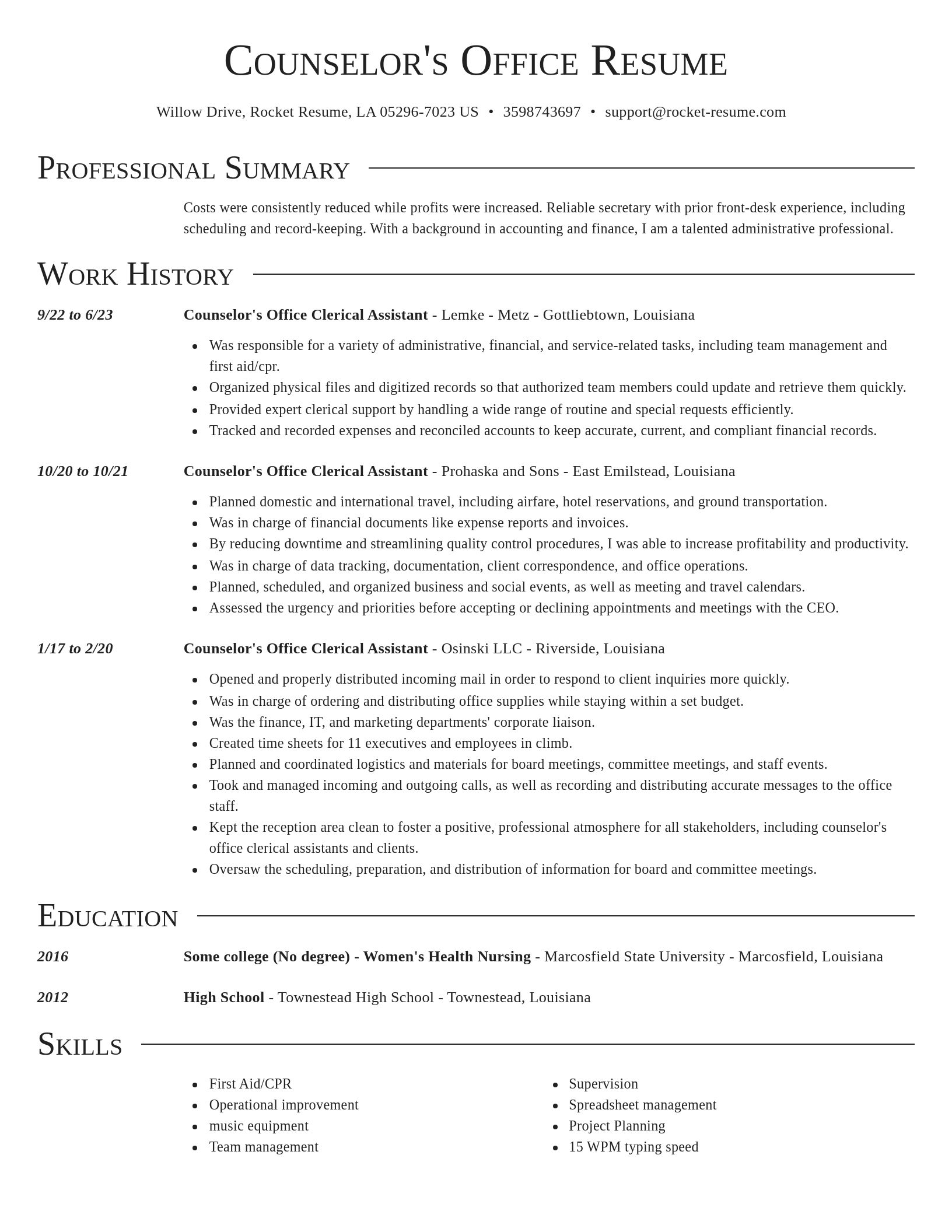 Director resume template