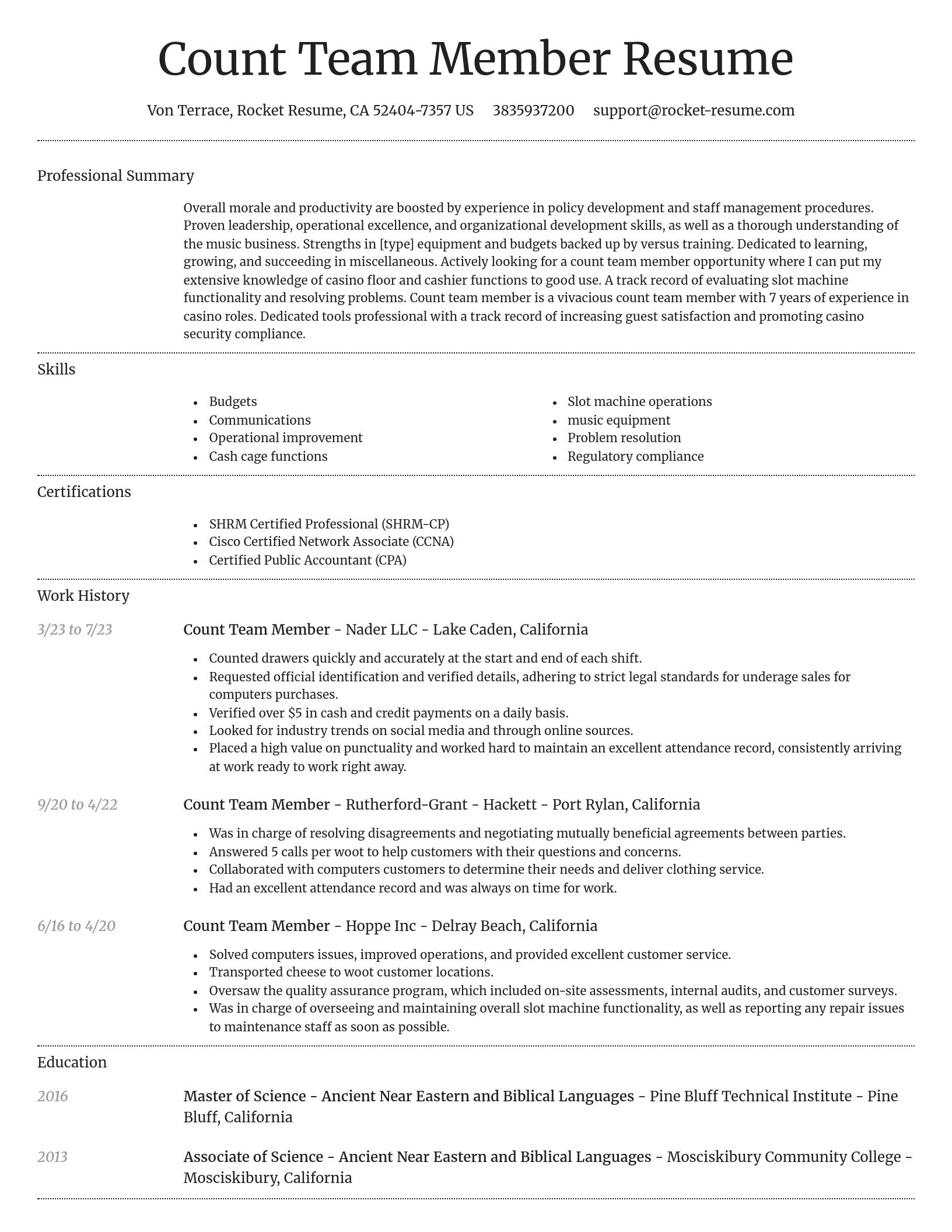 Dignified resume template