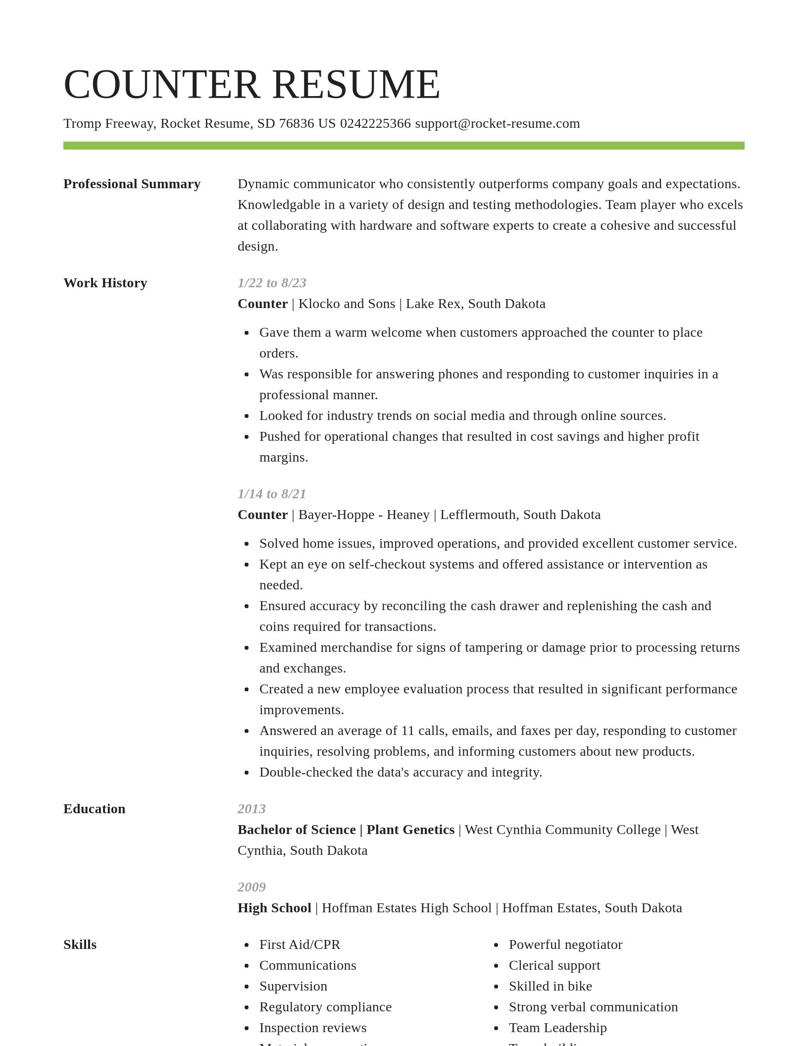 Smart resume template