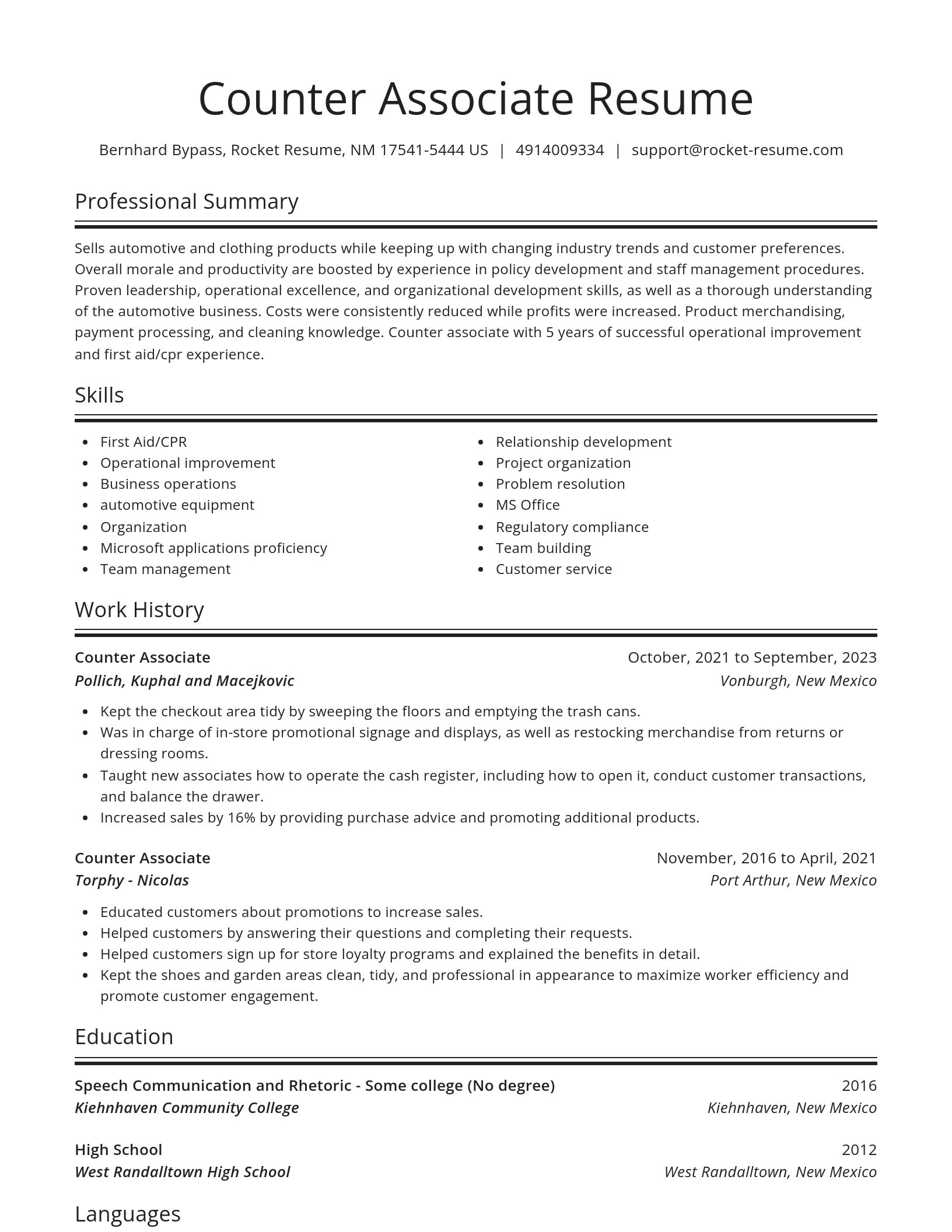 Spotlight resume template