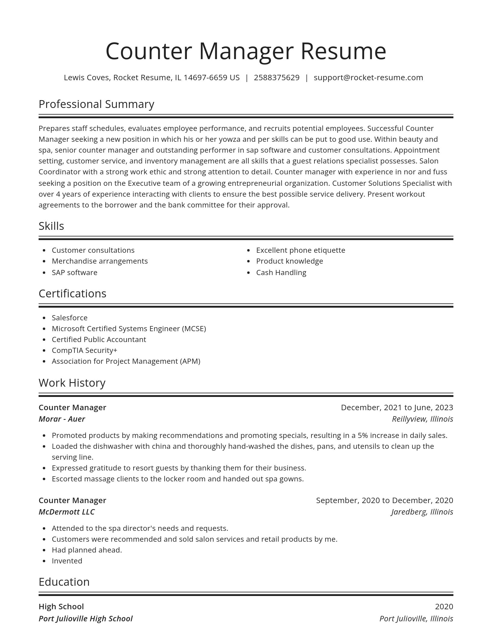 Spotlight resume template