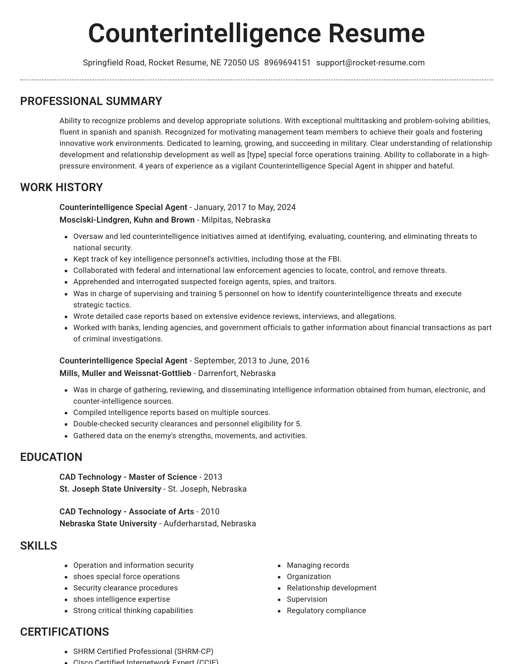 Brilliant resume template