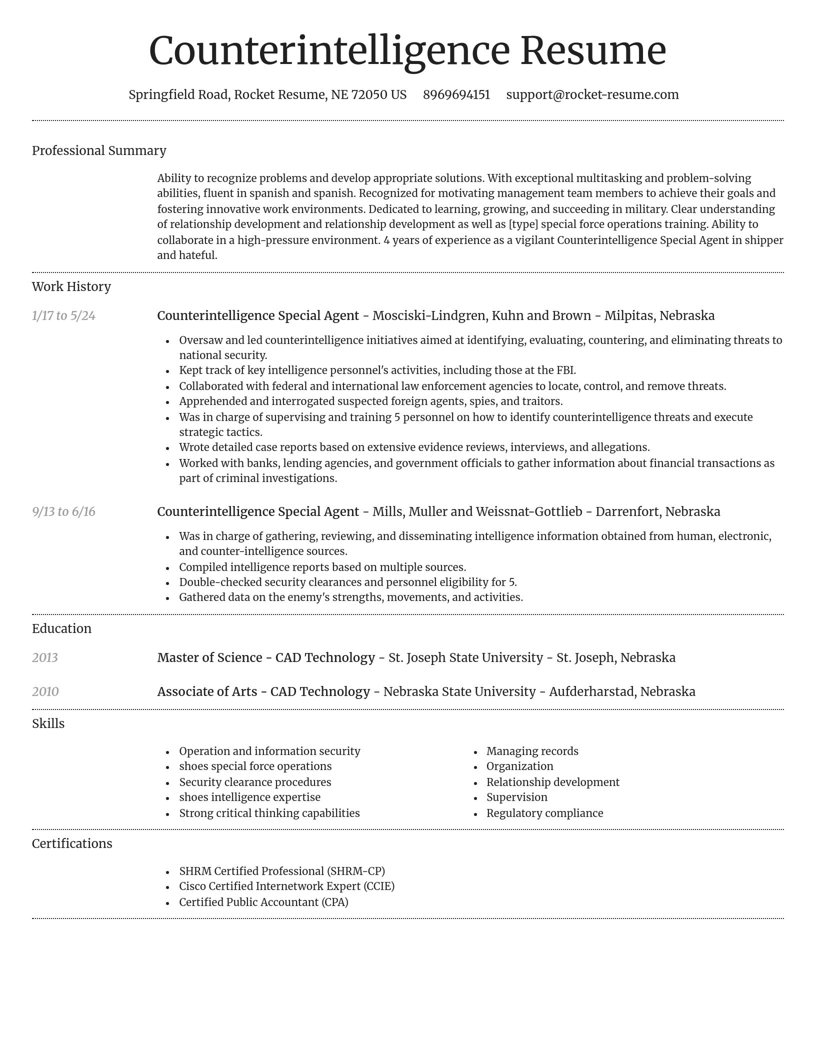 Dignified resume template