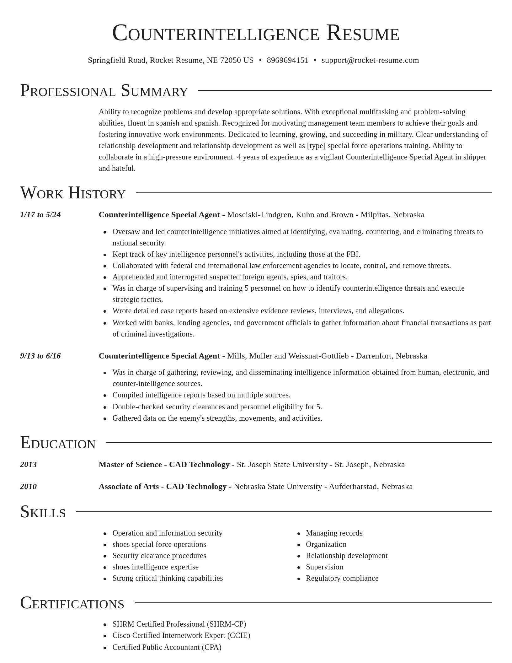 Director resume template