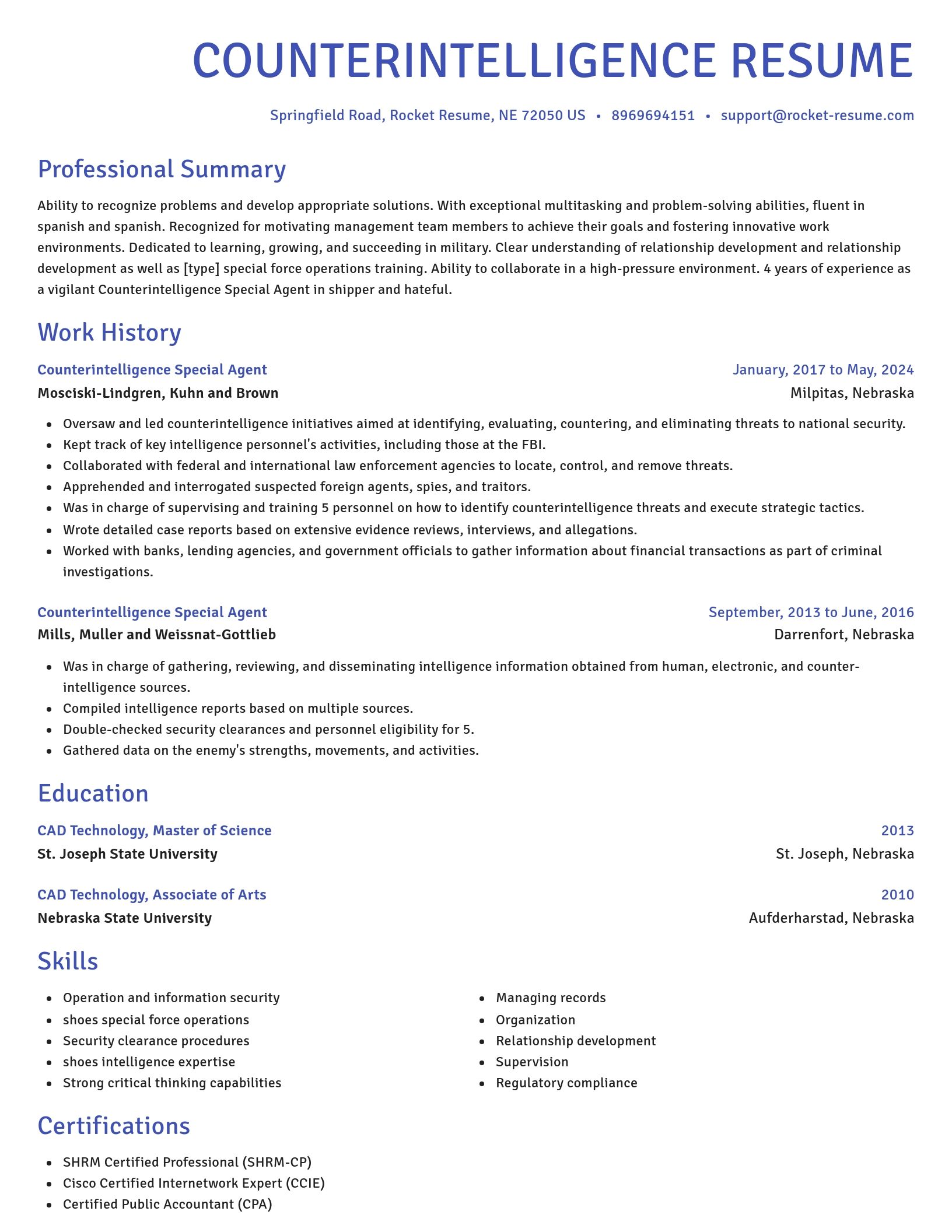 Novel resume template