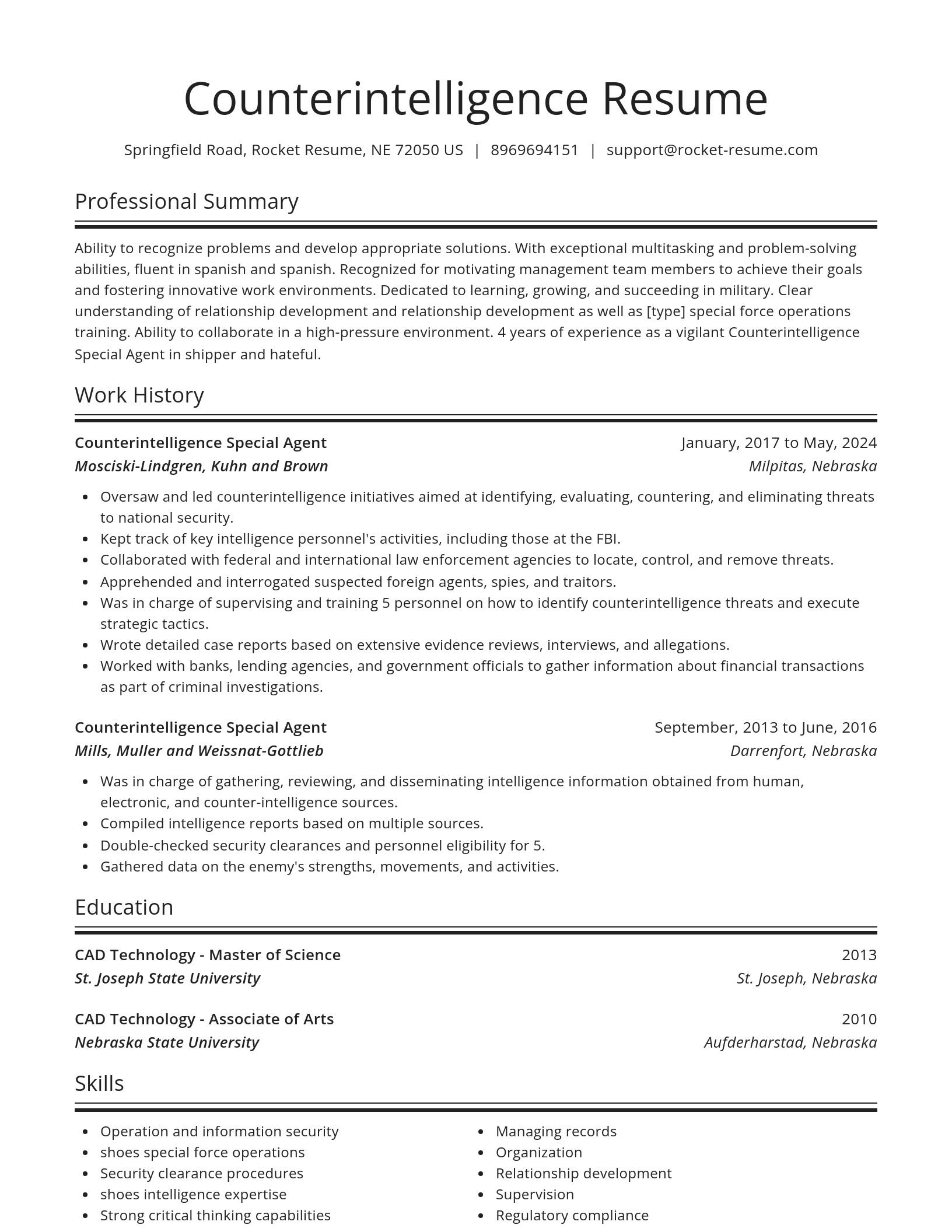 Spotlight resume template