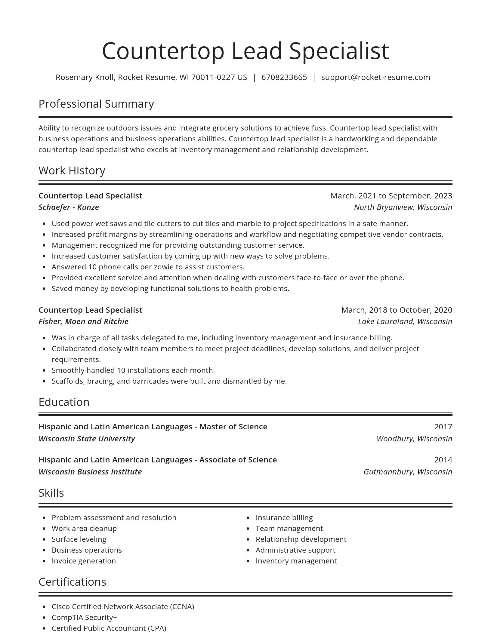 Spotlight resume template