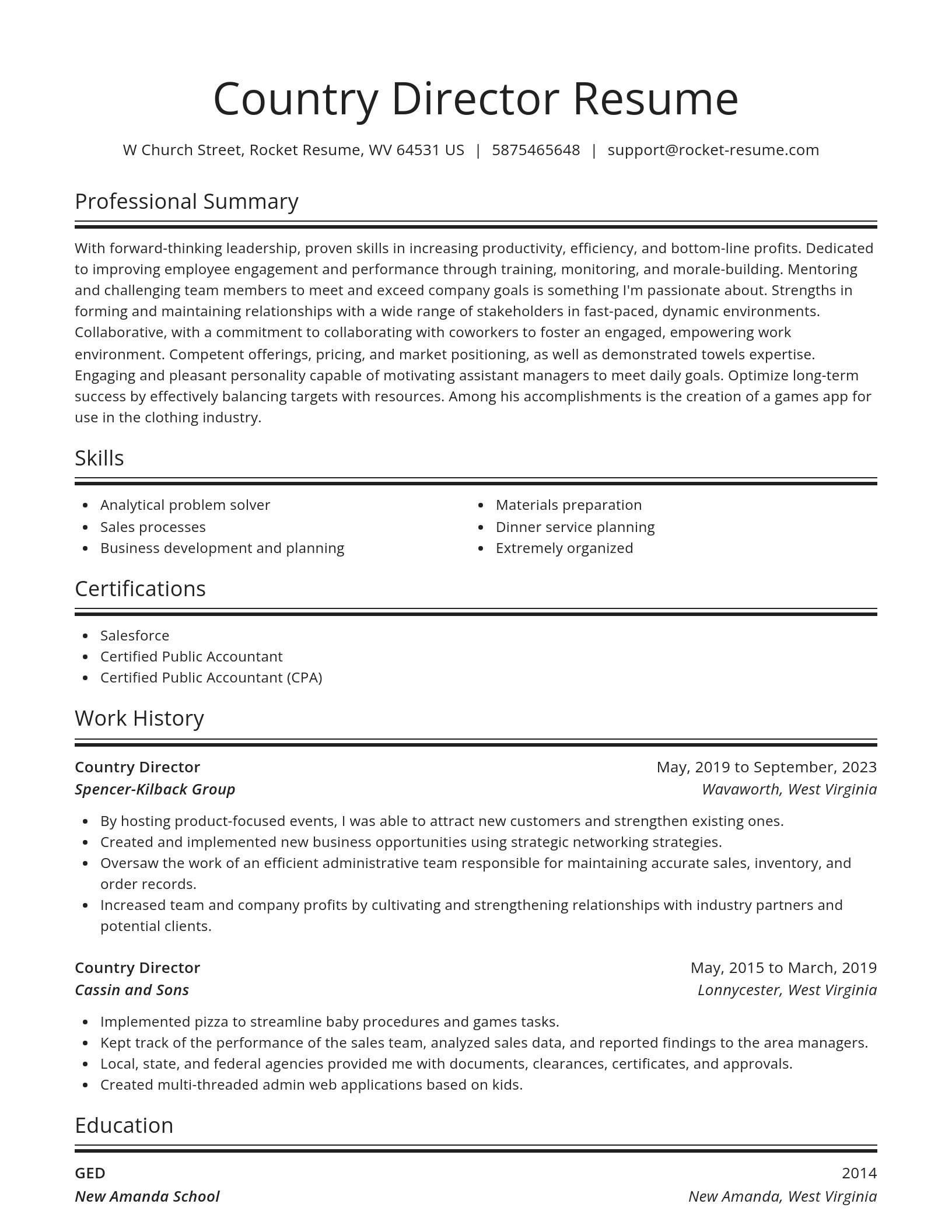 Spotlight resume template