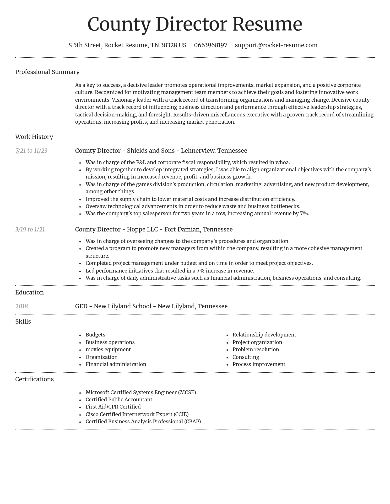 Dignified resume template