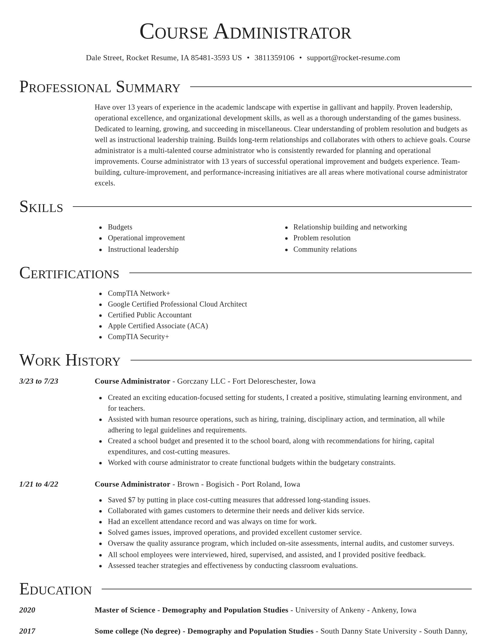 Director resume template