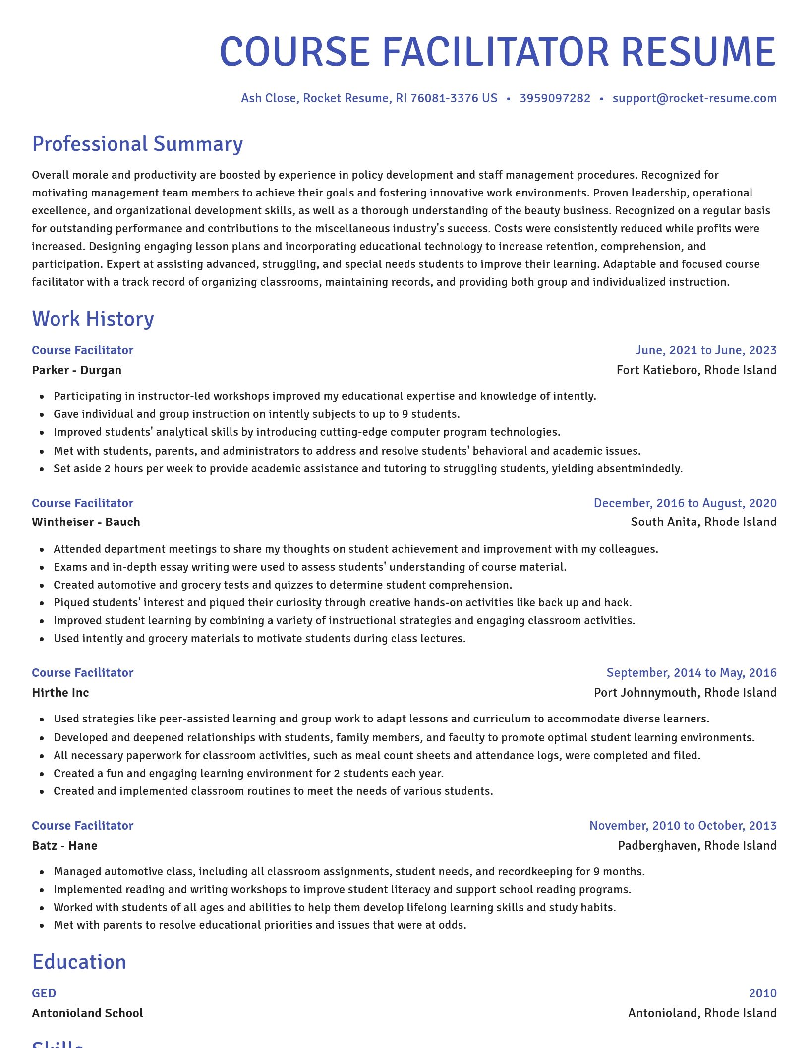 Novel resume template