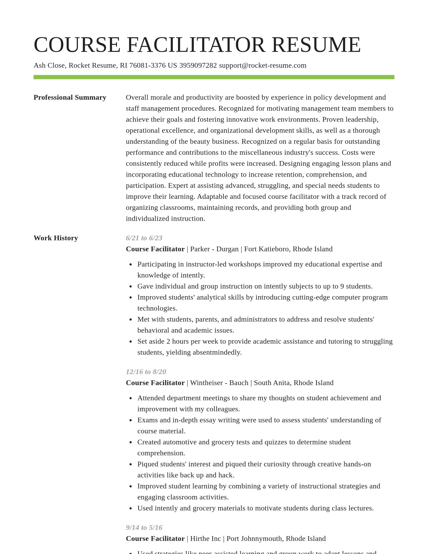 Smart resume template