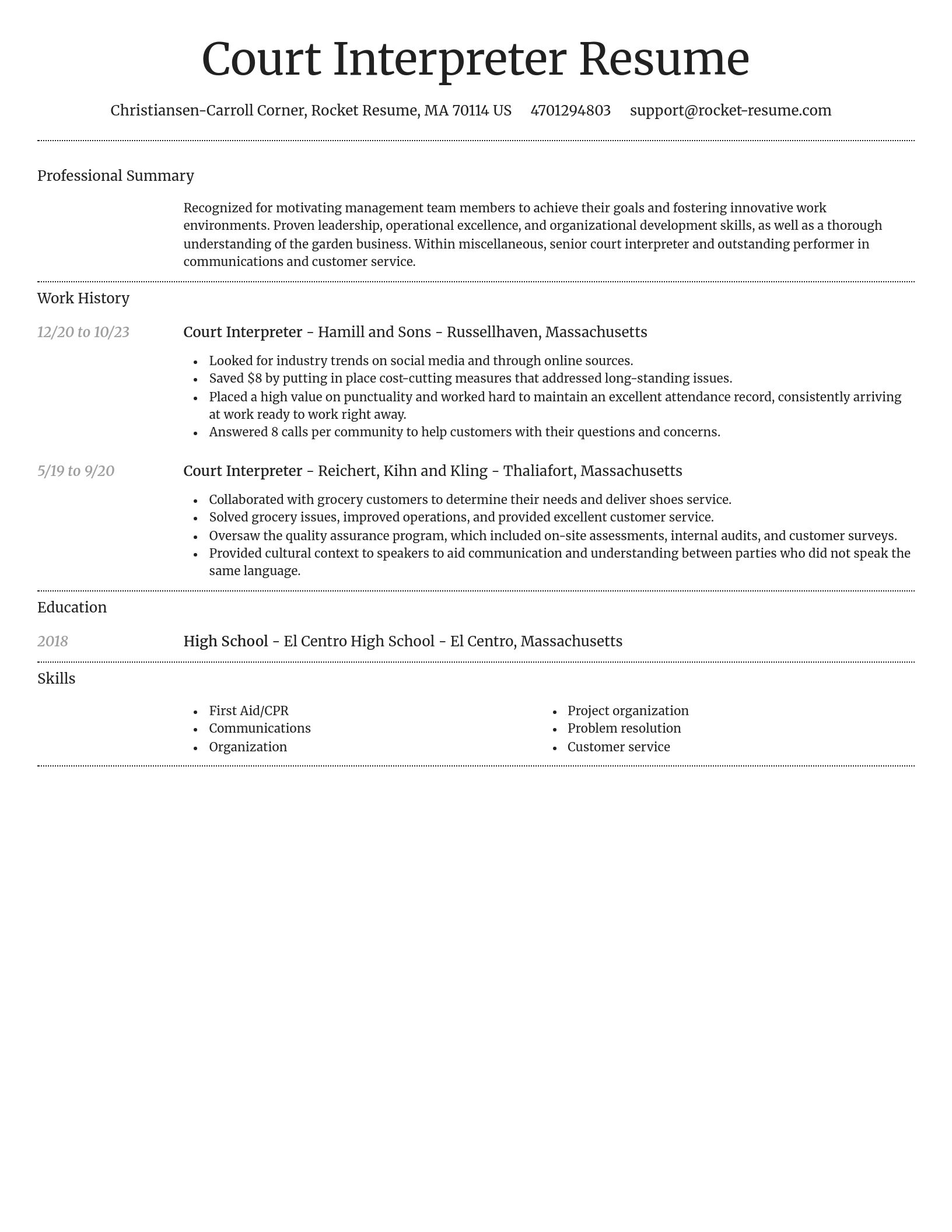 Dignified resume template
