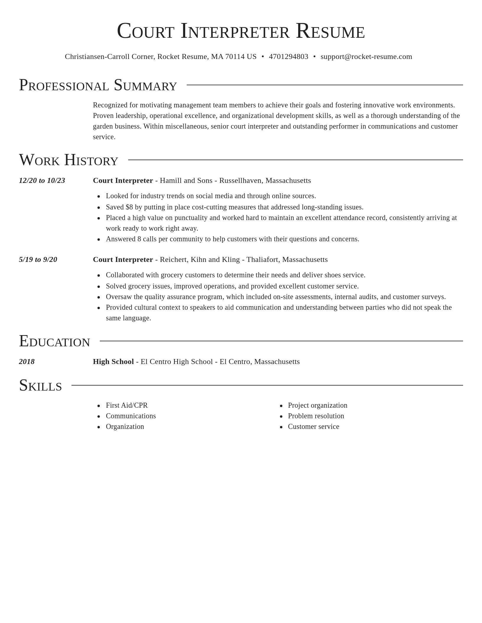 Director resume template
