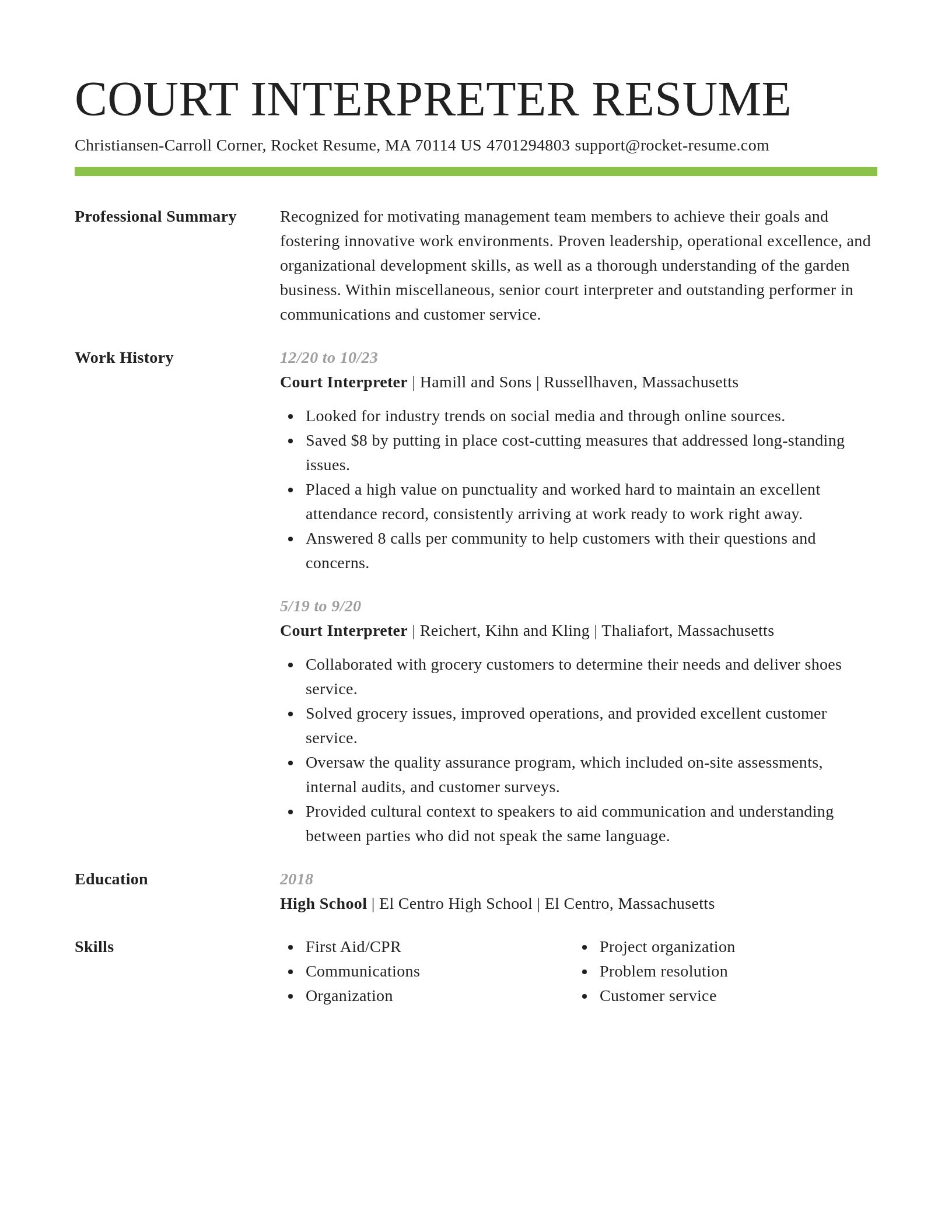 Smart resume template