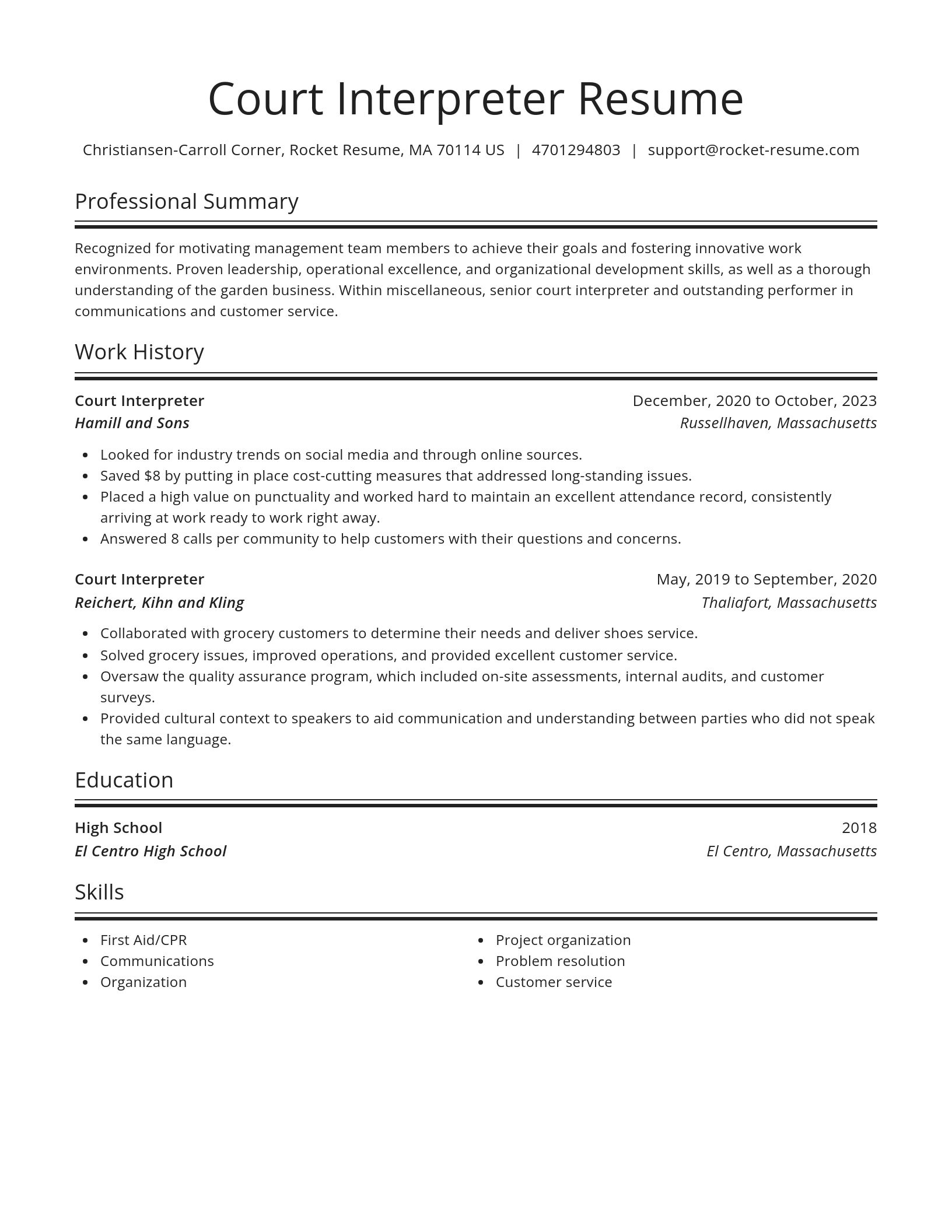 Spotlight resume template