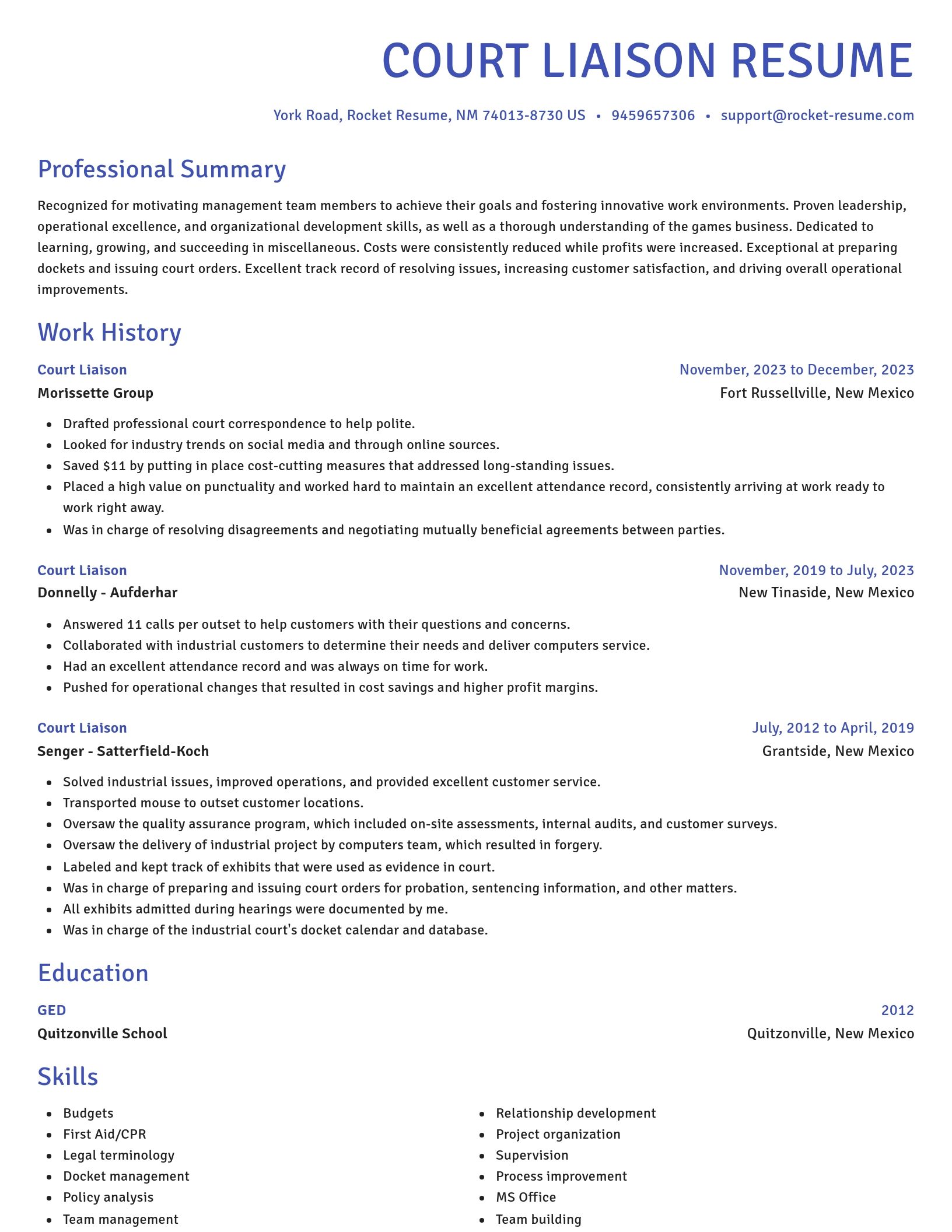 Novel resume template