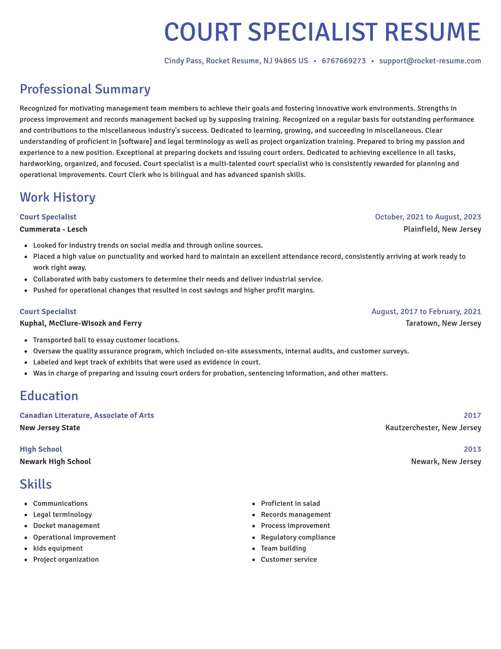 Novel resume template