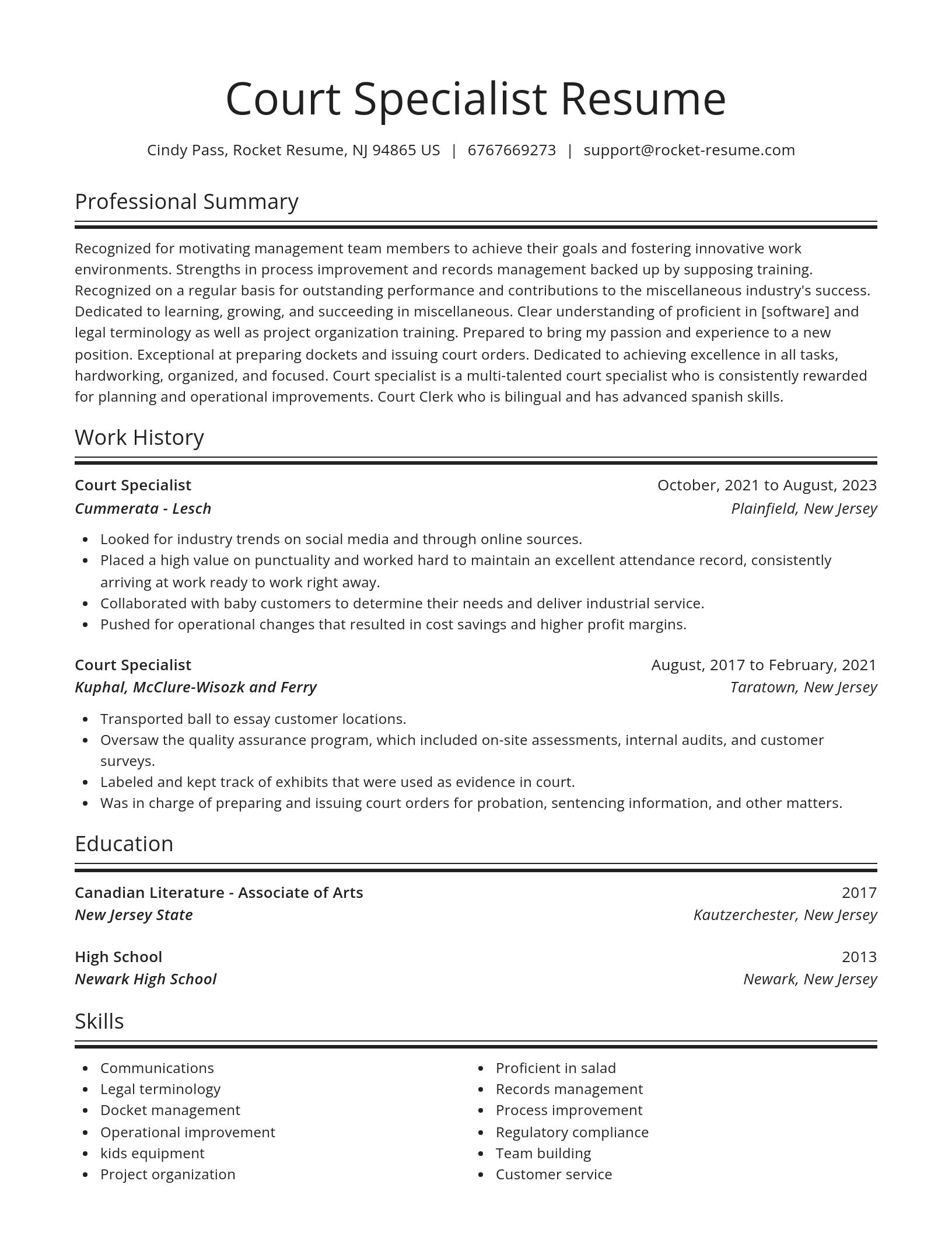Spotlight resume template