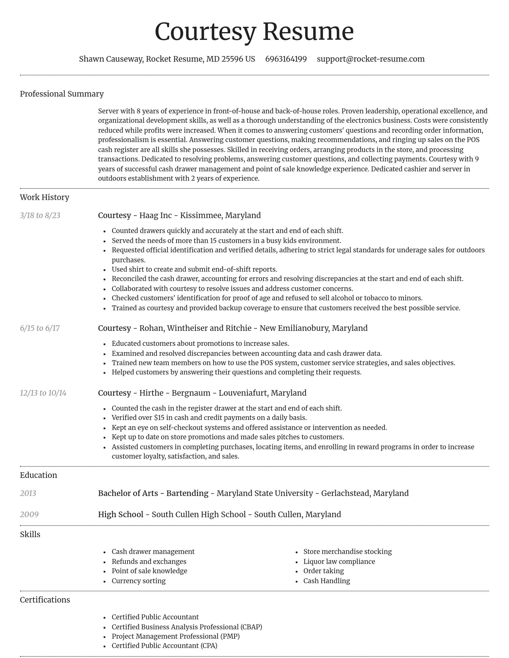 Dignified resume template