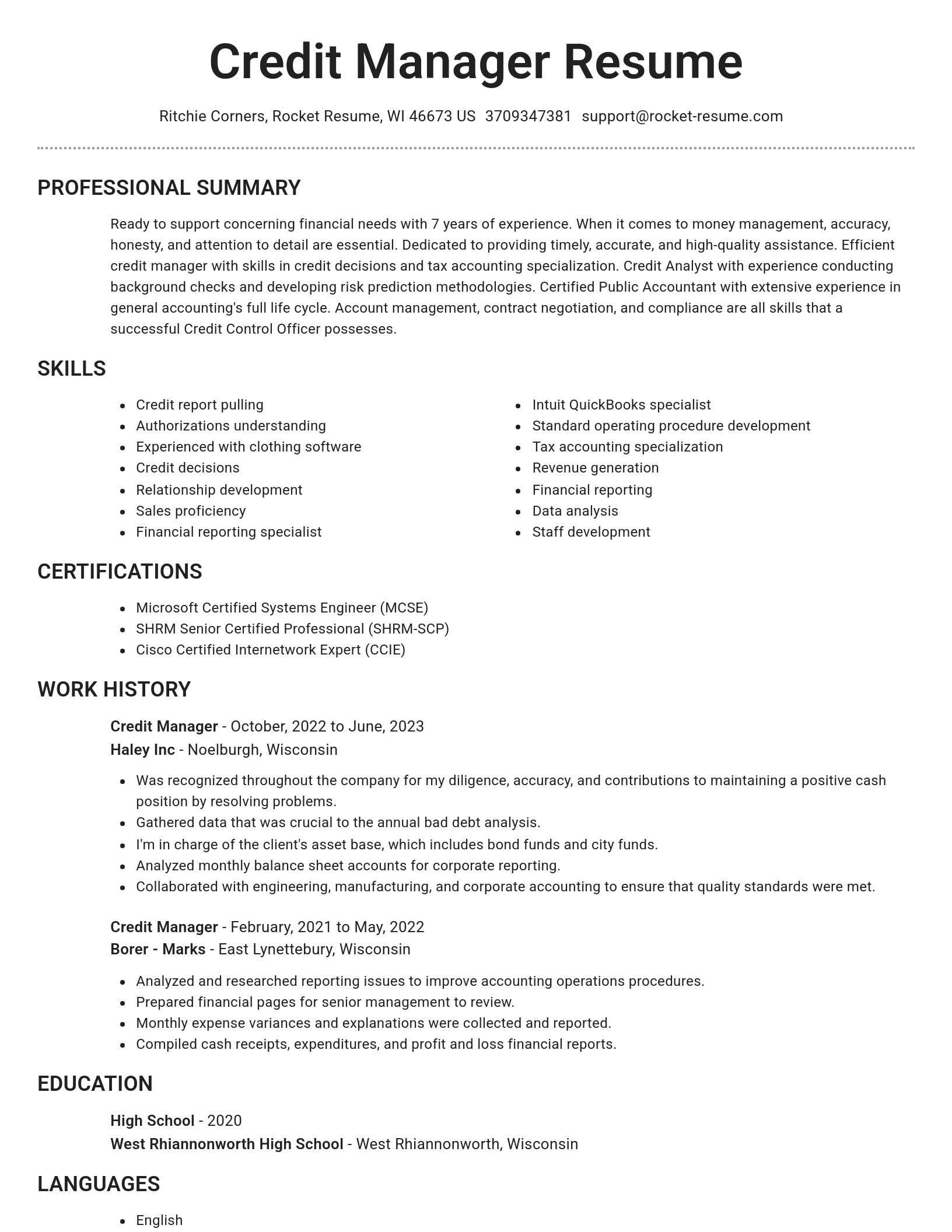 Brilliant resume template