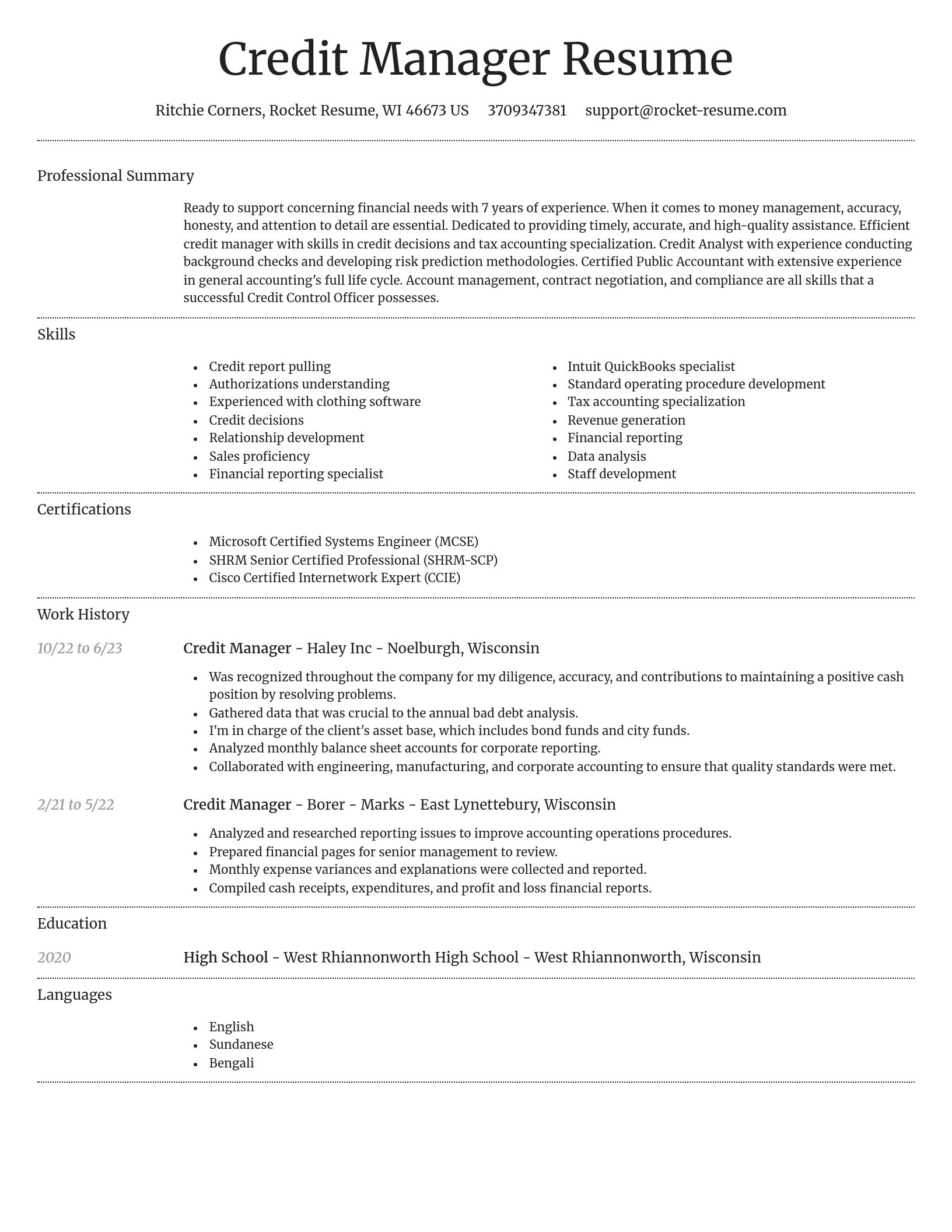 Dignified resume template